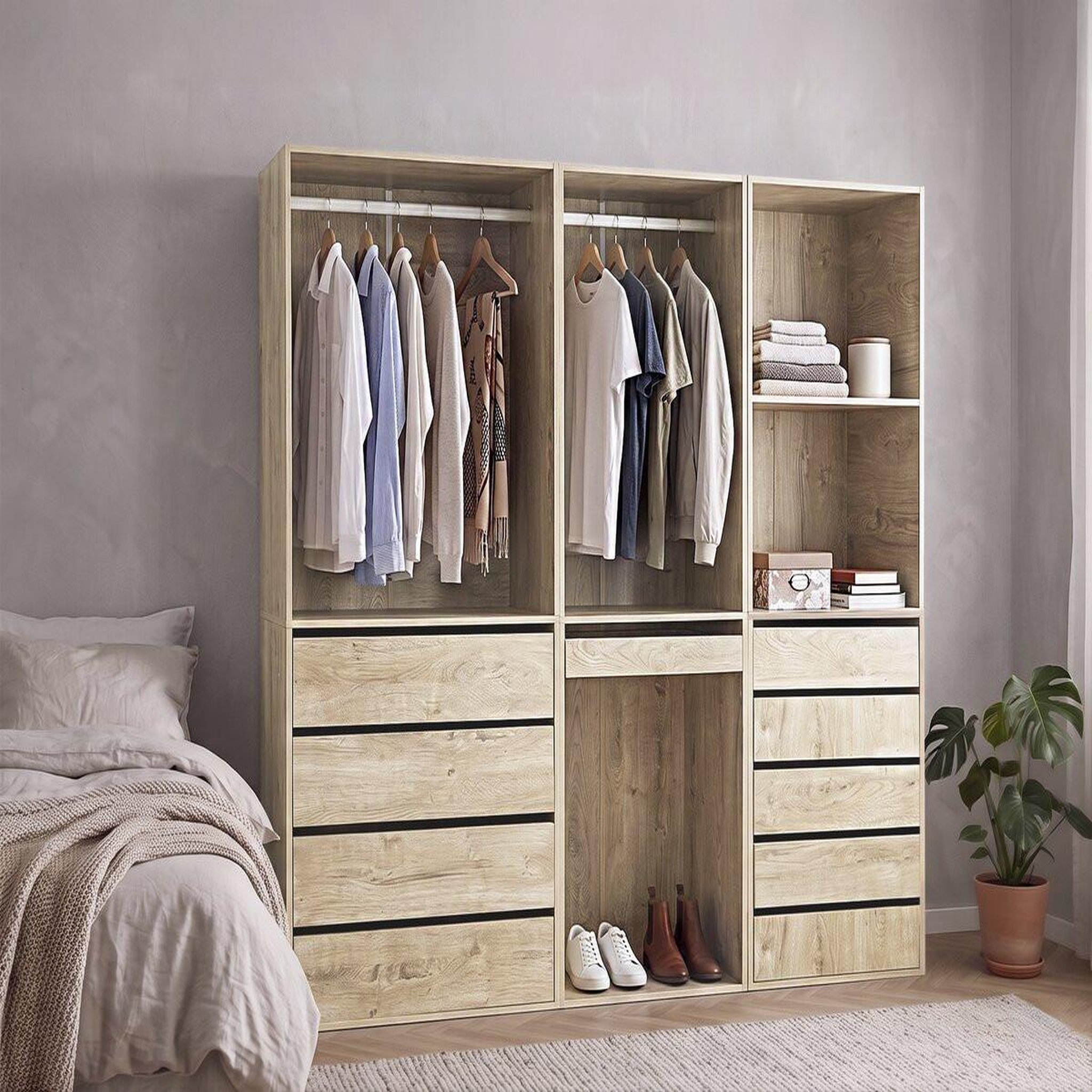 Voir la diapositive 2 : Habitat et Jardin Kit dressing   opéra   modulable - 3 éléments - beige