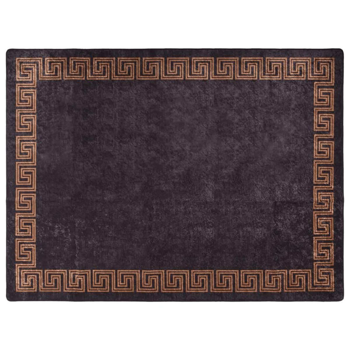 VIDAXL Tapis lavable noir et dore 400x300 cm antiderapant