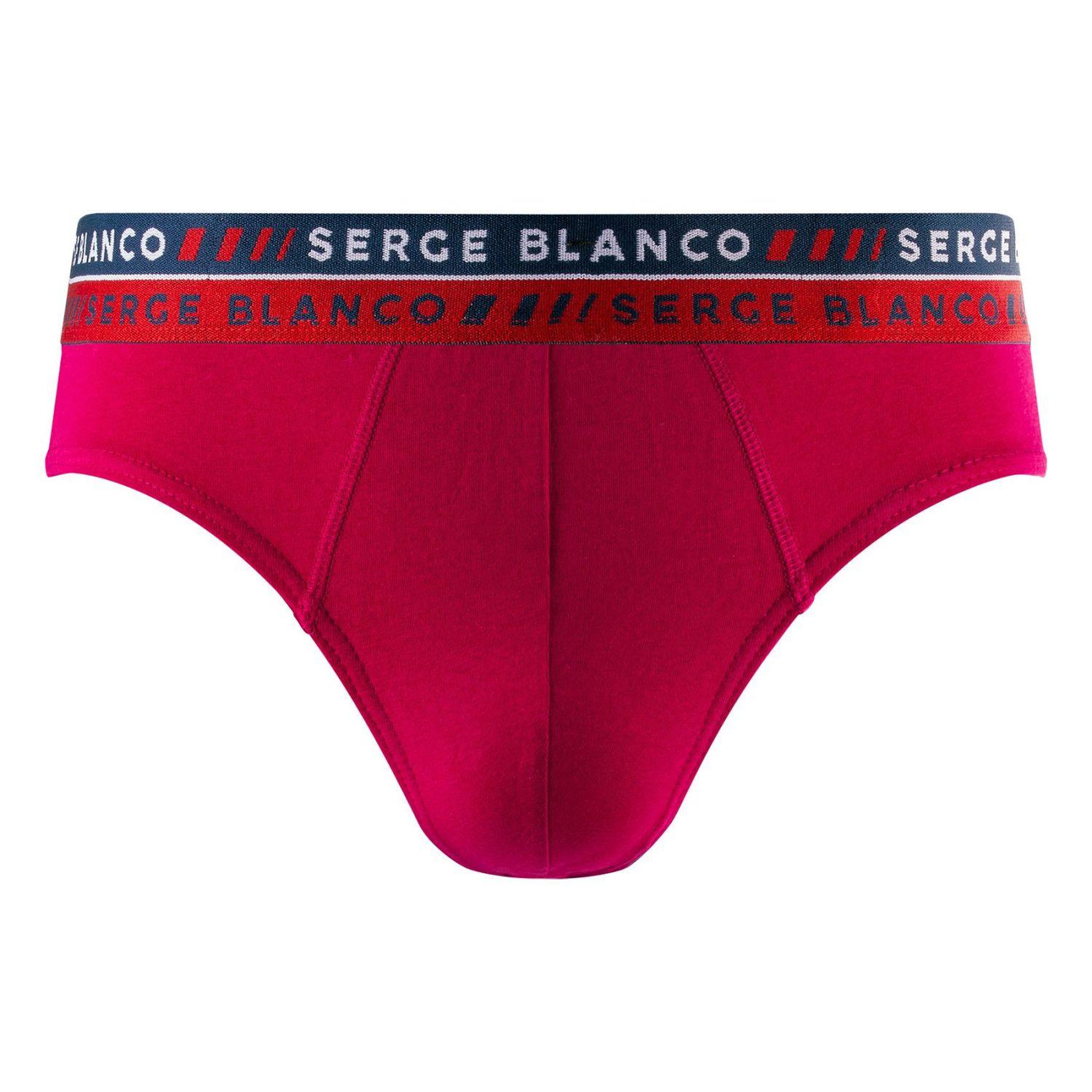 Voir la diapositive 4 : SERGE BLANCO Lot de 4 slips homme en coton french