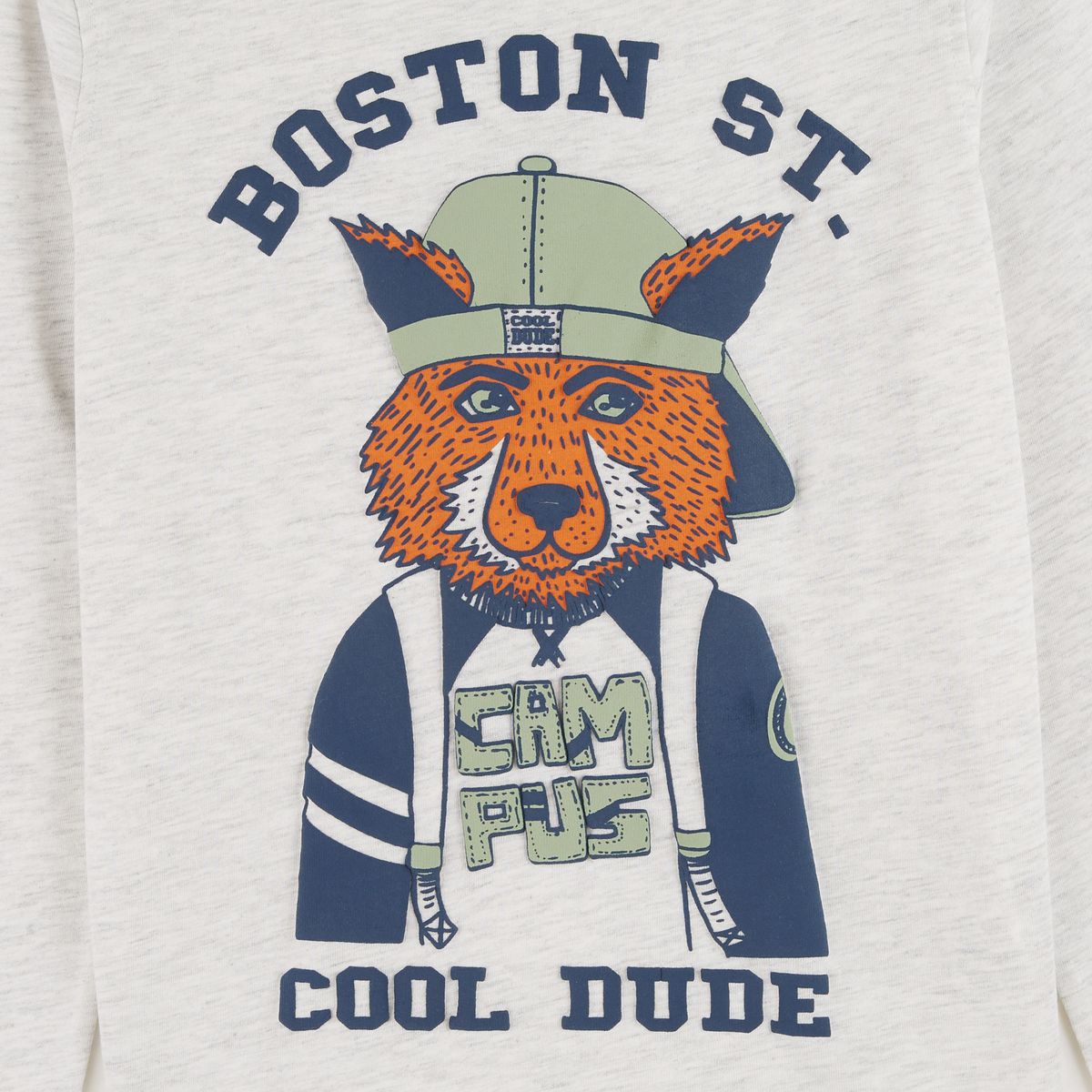 INEXTENSO T-shirt manches longues gris garçon en coton 