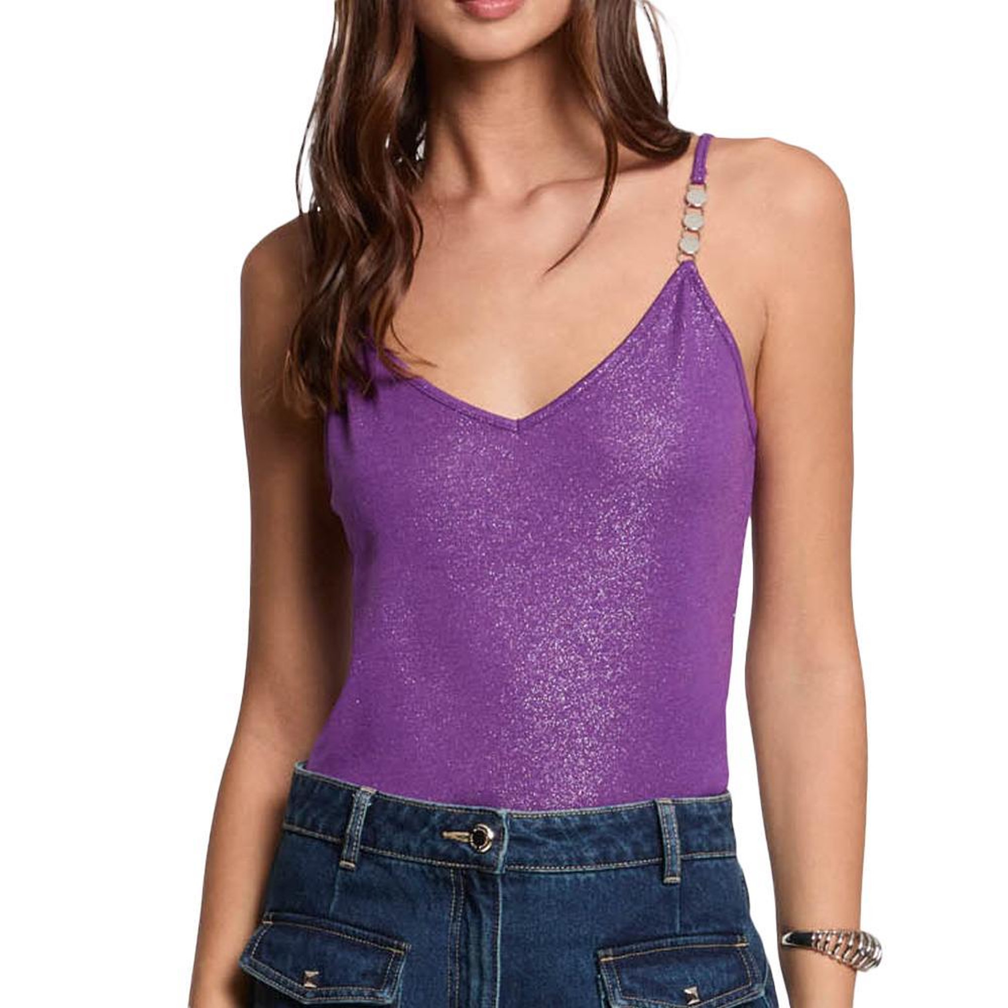 Voir la diapositive 1 : MORGAN Débardeur Violet Femme Morgan Fantaisie