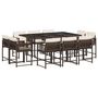 Voir la diapositive 2 : VIDAXL Ensemble a manger de jardin et coussins 11 pcs marron rotin
