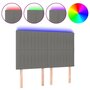 Voir la diapositive 2 : VIDAXL Tete de lit a LED Gris fonce 144x5x118/128 cm Tissu