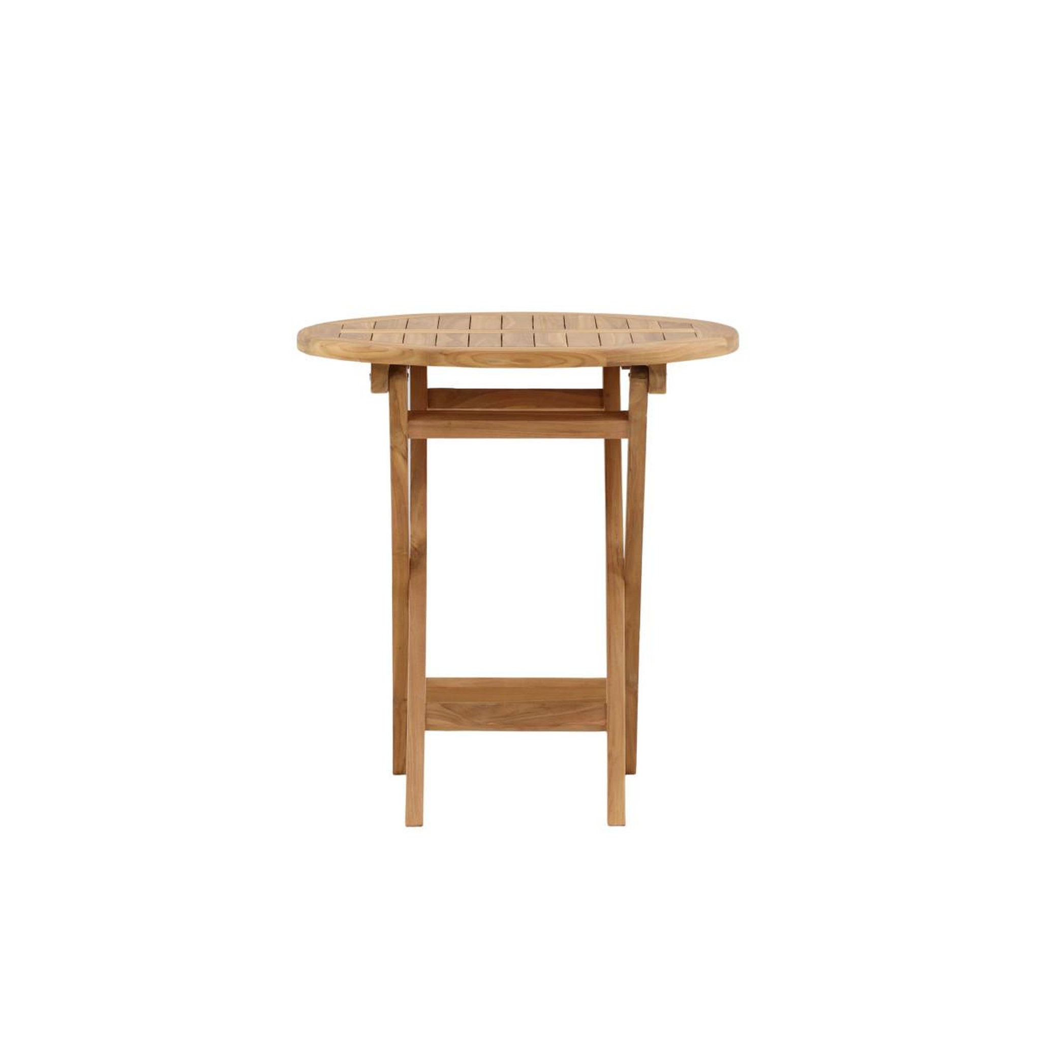 Voir la diapositive 4 : Paris Prix Table de jardin ronde en teck  kenya  70cm naturel