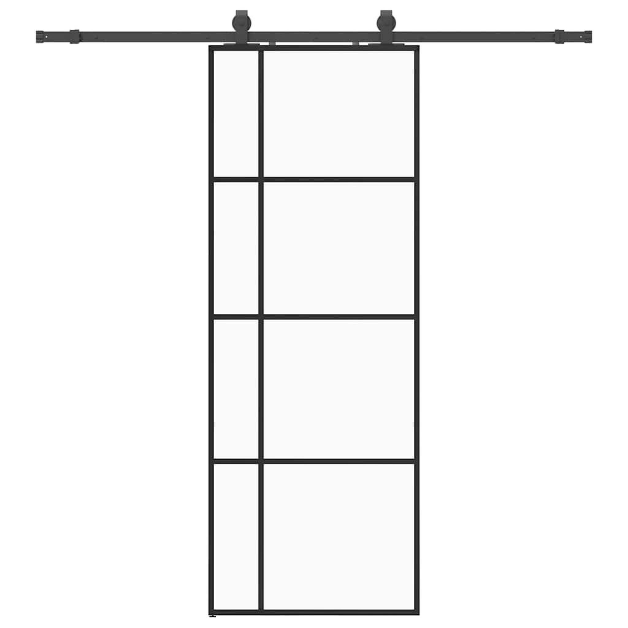 Voir la diapositive 2 : VIDAXL Porte coulissante kit de quincaillerie noir 76x205 cm verre ESG