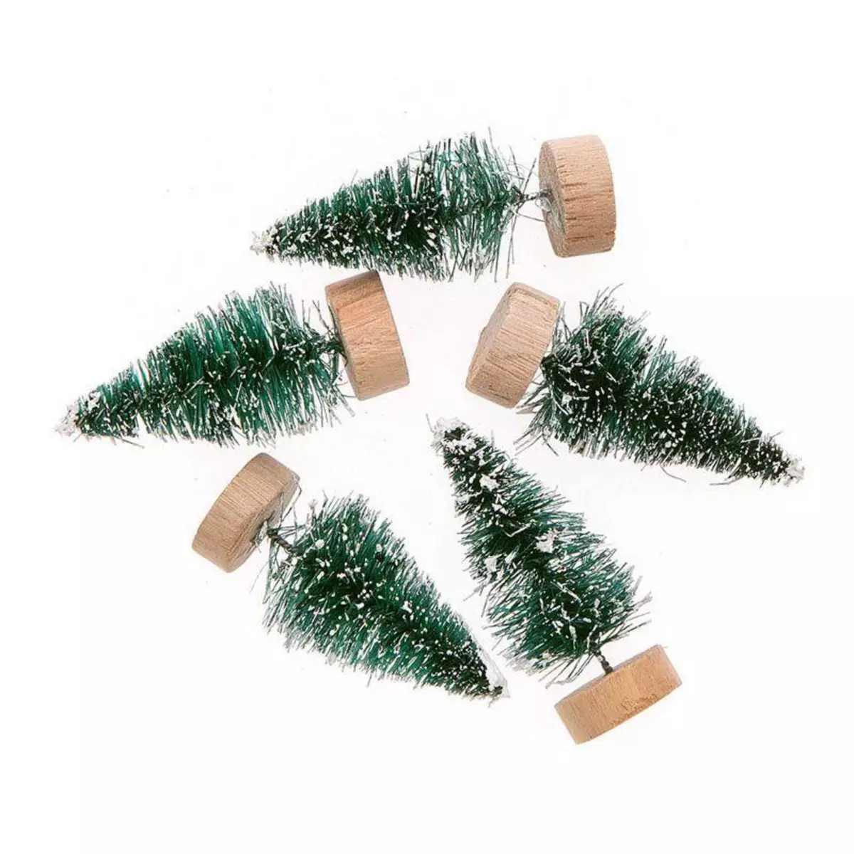 RICO DESIGN Lot de 5 sapins de Noël en bois vert 5 cm