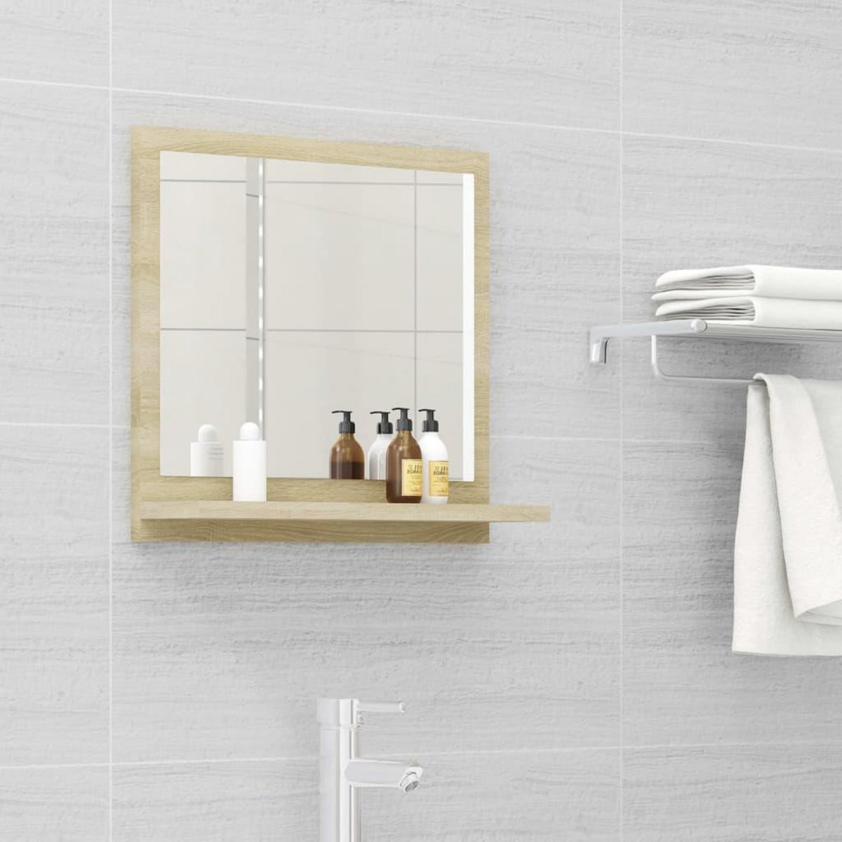 VIDAXL Miroir salle de bain chene sonoma 40x10,5x37cm Bois ingenierie