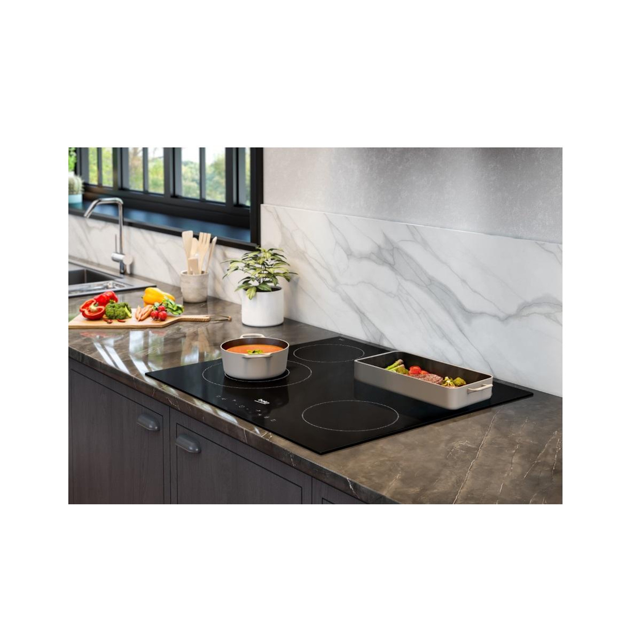 Voir la diapositive 2 : Beko Table de cuisson vitrocéramique 60cm 4 feux 6900w noir - hic64403t