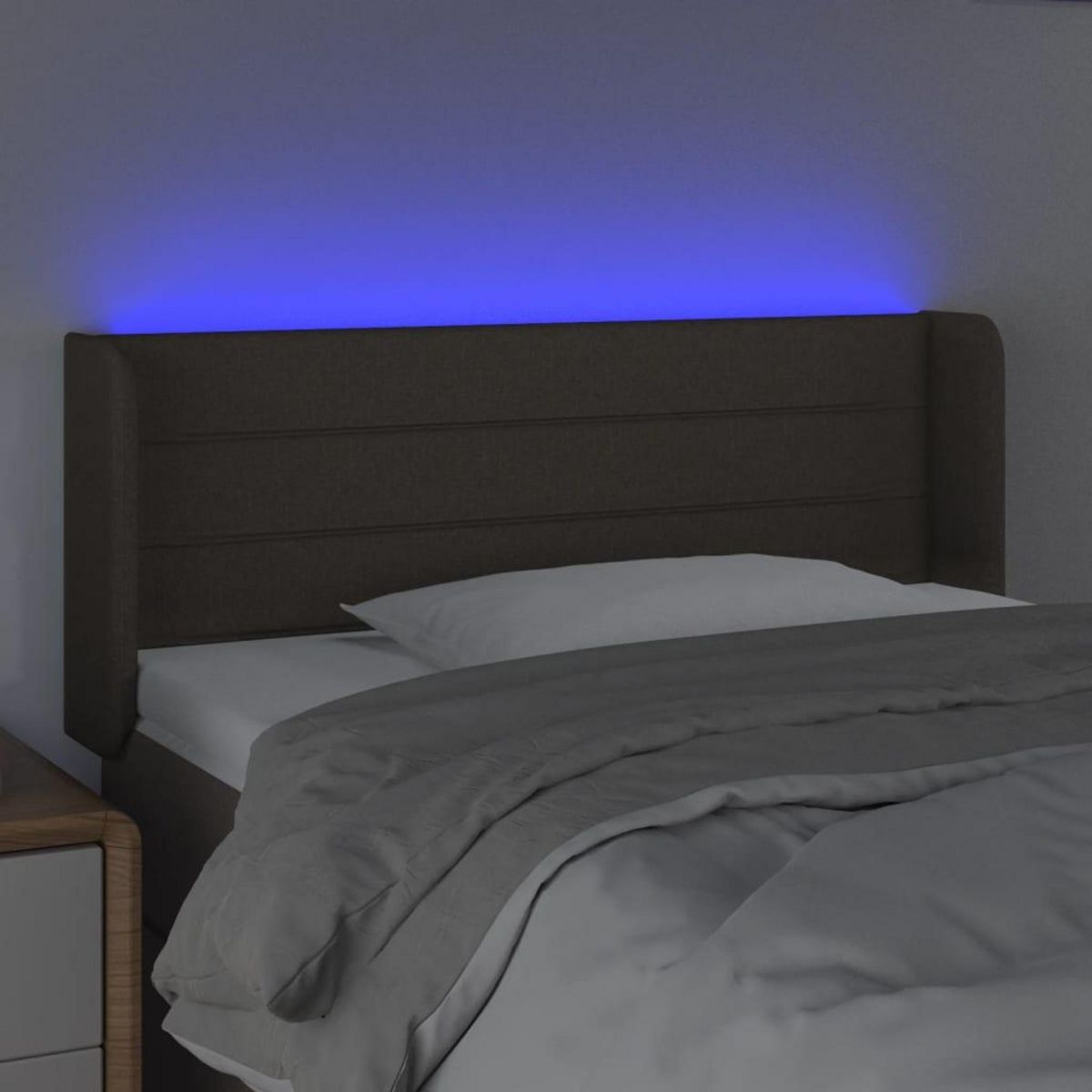 VIDAXL Tete de lit a LED Taupe 103x16x78/88 cm Tissu