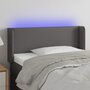 Voir la diapositive 1 : VIDAXL Tete de lit a LED Gris 103x16x78/88 cm Similicuir