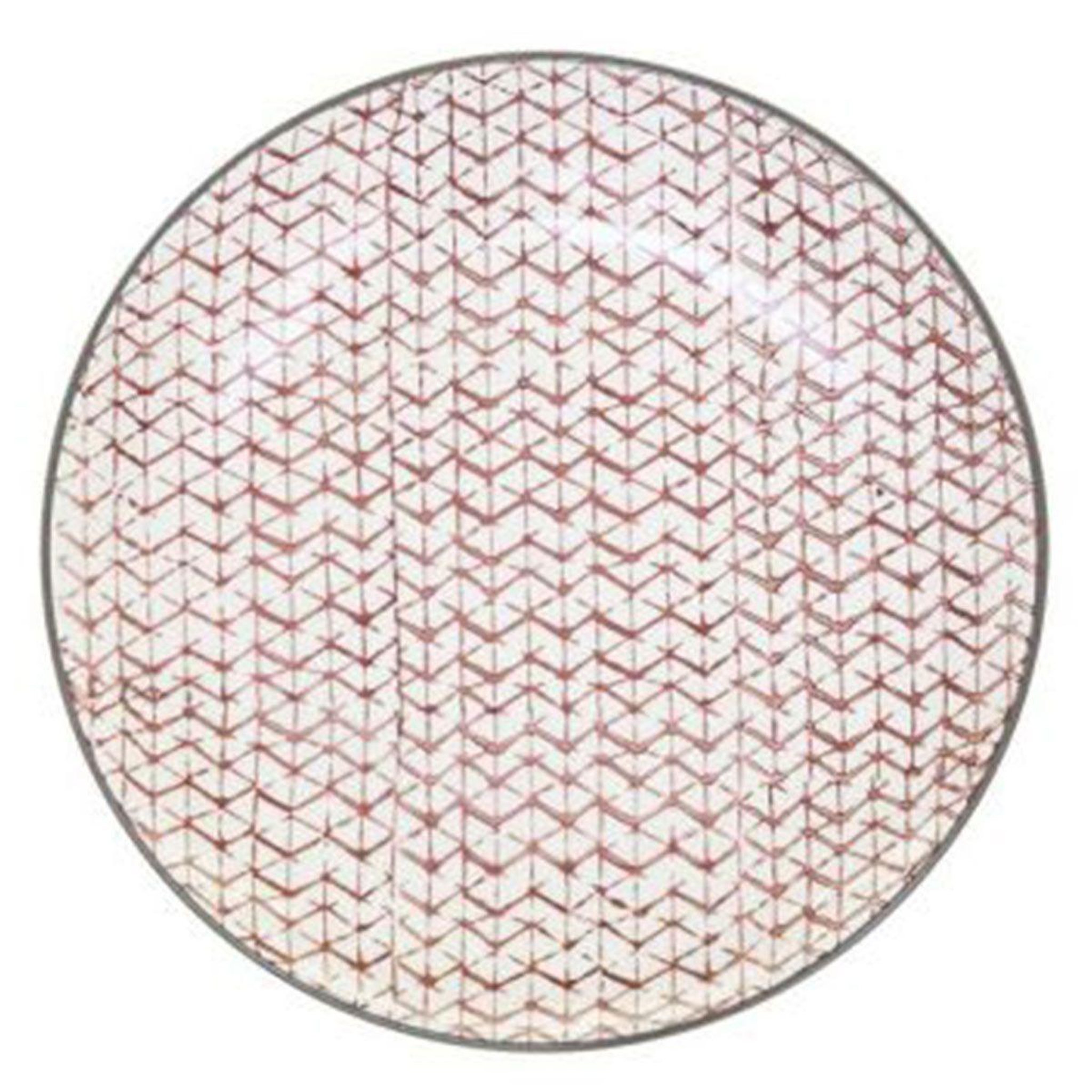 Voir la diapositive 1 : SECRET DE GOURMET Lot de 6 assiettes à dessert  shibori  19cm rouge
