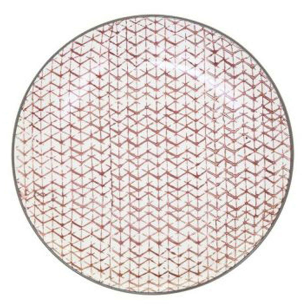SECRET DE GOURMET Lot de 6 Assiettes à Dessert  Shibori  19cm Rouge