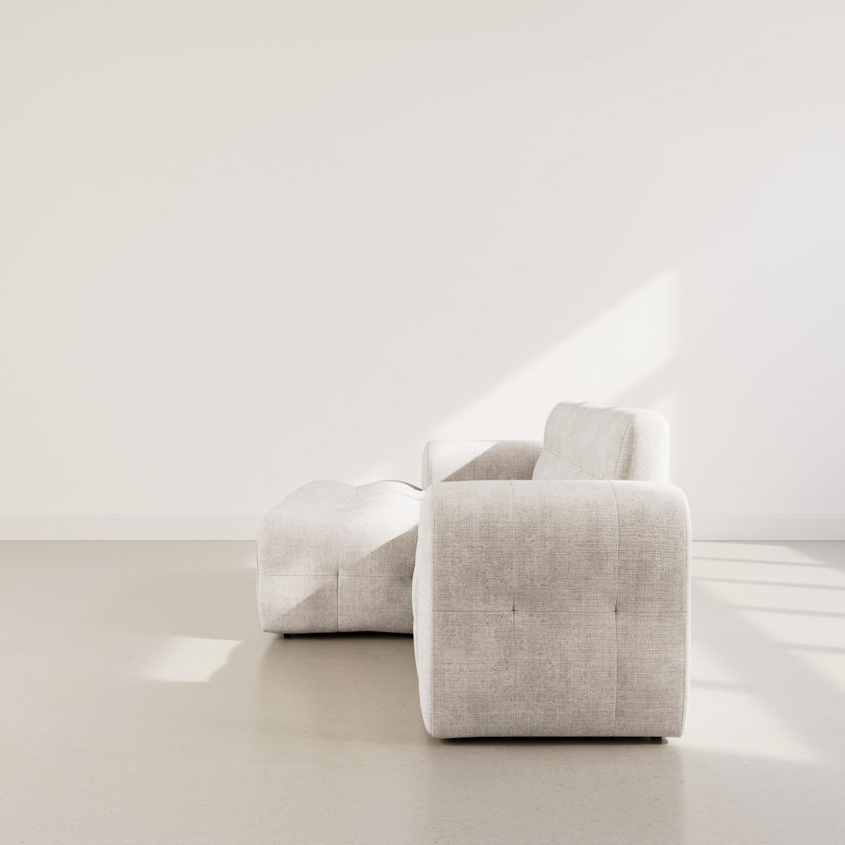 BEST MOBILIER Diane - canapé d'angle gauche 4 places en velours texturé