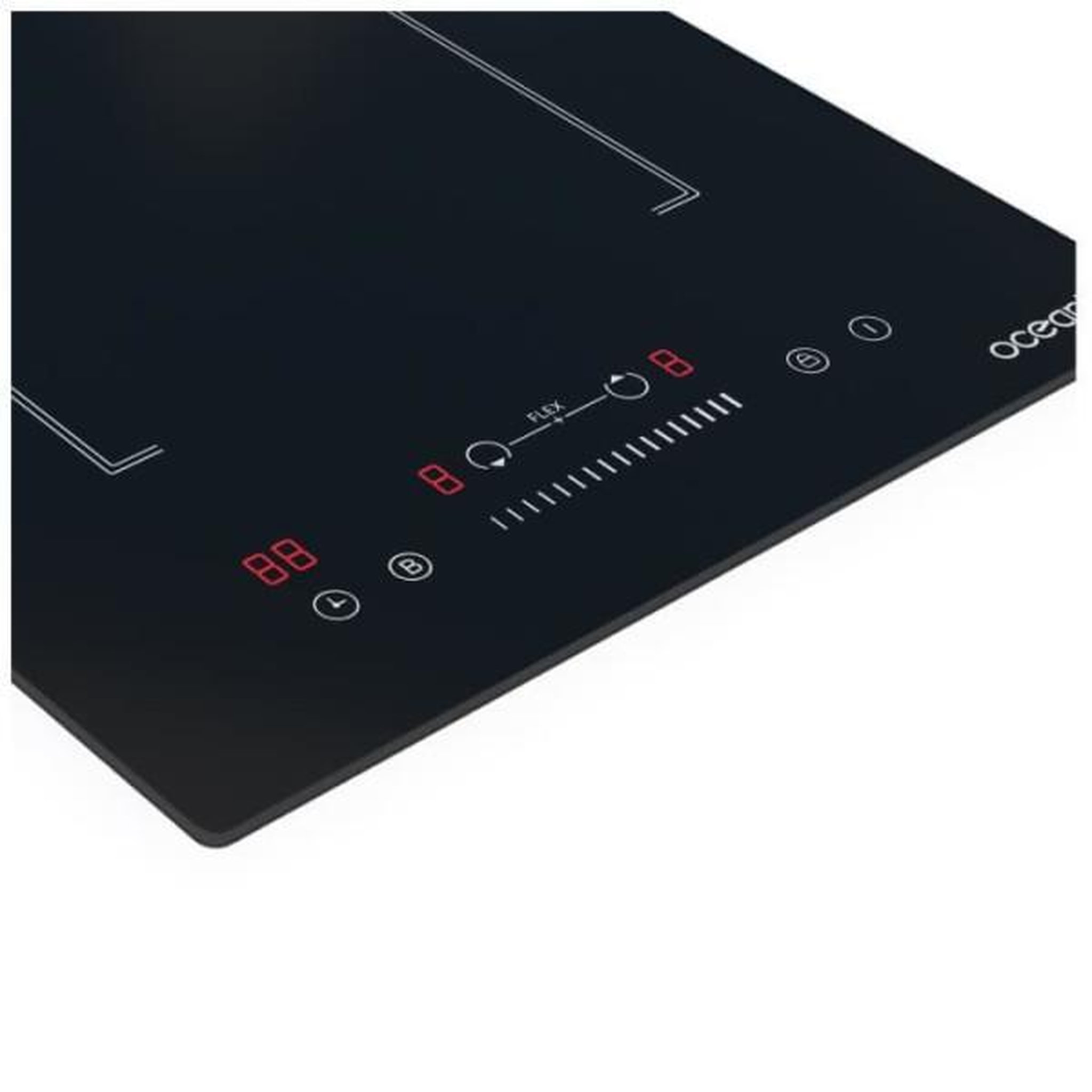 Voir la diapositive 2 : OCEANIC Domino induction encastrable - OCEANIC - OCEATI2Z2BF - 2 foyers avec zone flexible- 3600 W - Noir