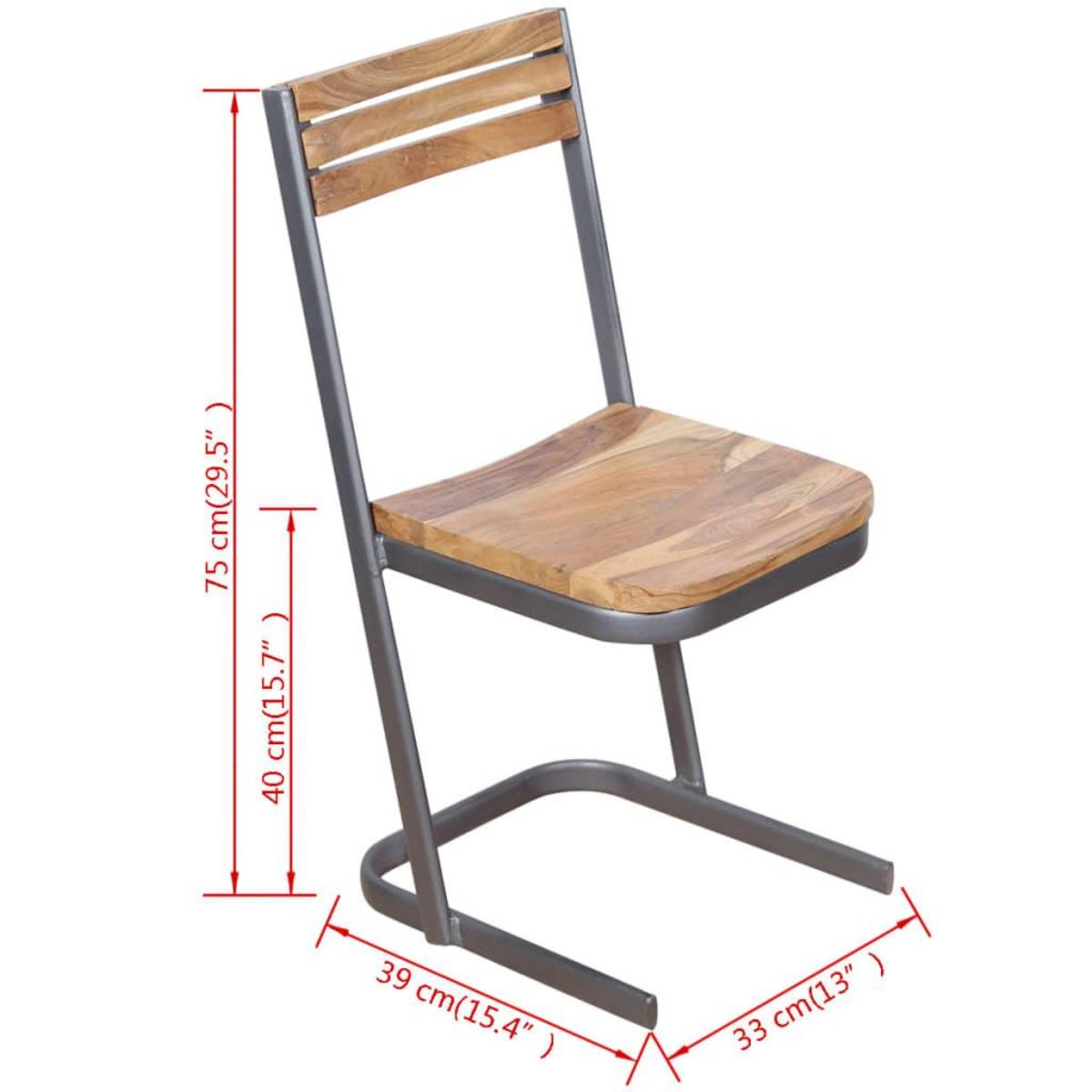 VIDAXL Chaises a manger lot de 4 bois de teck massif