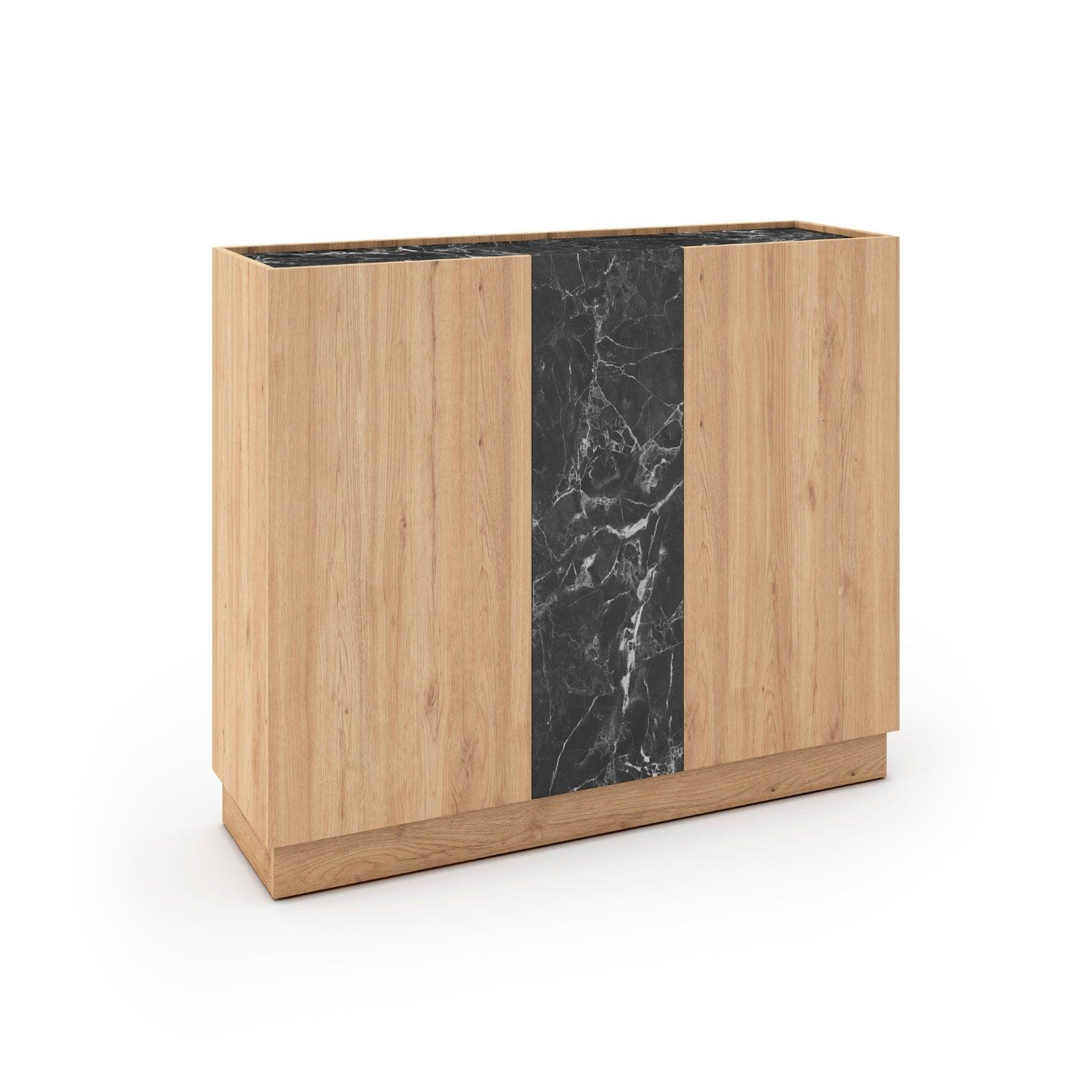 CASANOVA PARIS AUREN - Buffet 3 portes 140cm en mélamine - Chêne clair