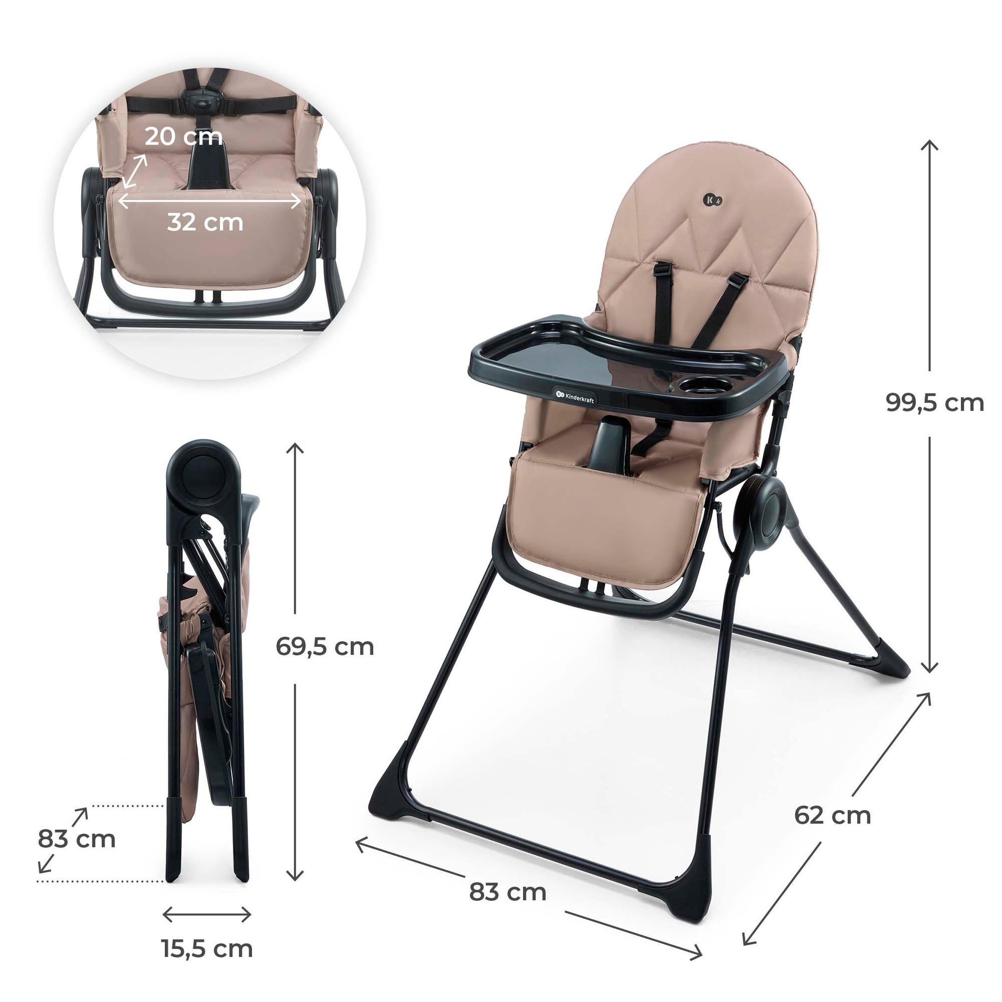 Voir la diapositive 6 : KINDERKRAFT Chaise haute evolutive bebe dossier inclinable et harnais