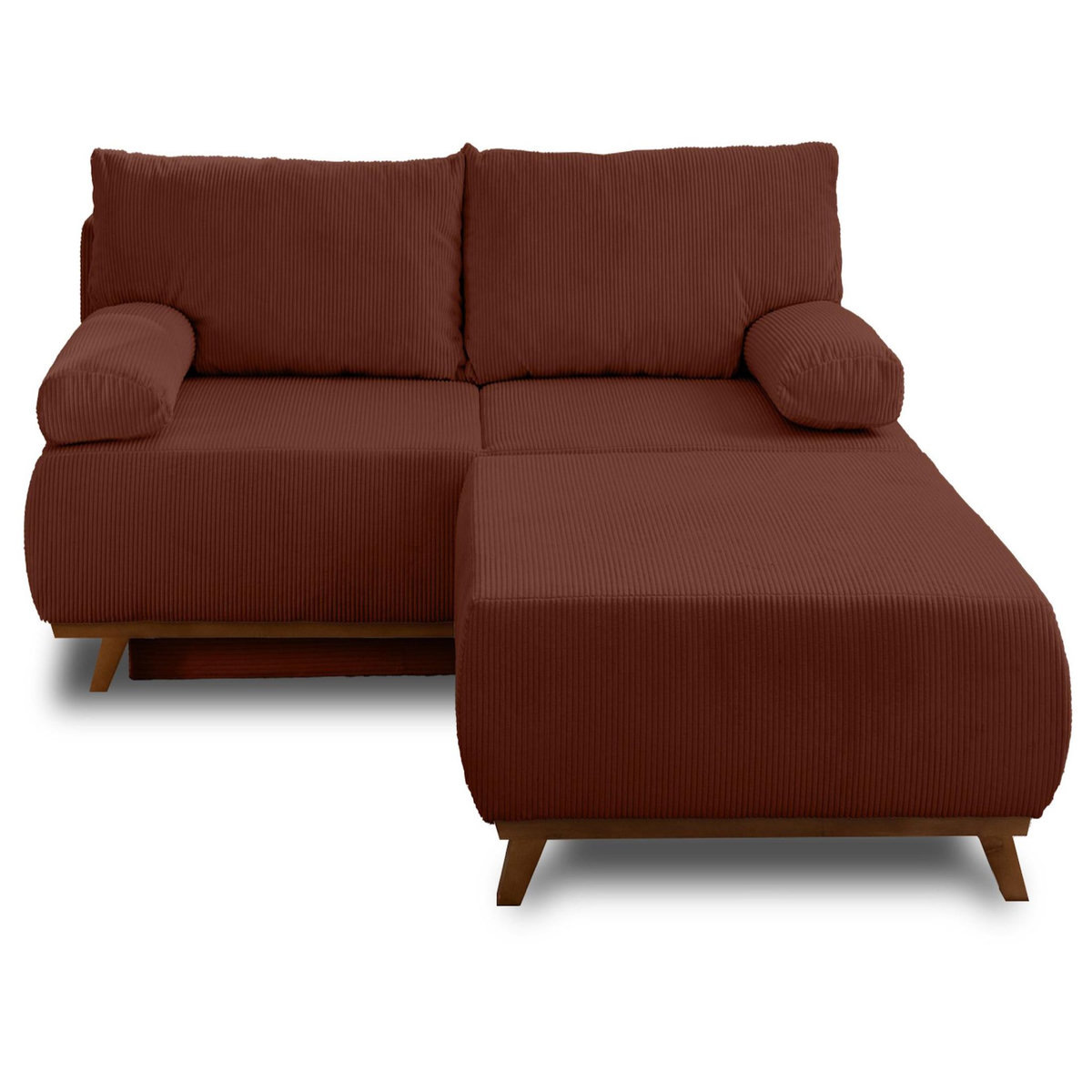 BEST MOBILIER Cristal - canapé 3 places - convertible avec coffre et grand pouf - en velours côtelé