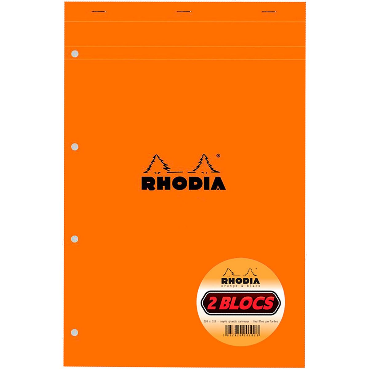 RHODIA Blocs notes 22.3x29.7cm - 80 pages - Grands carreaux Seyes