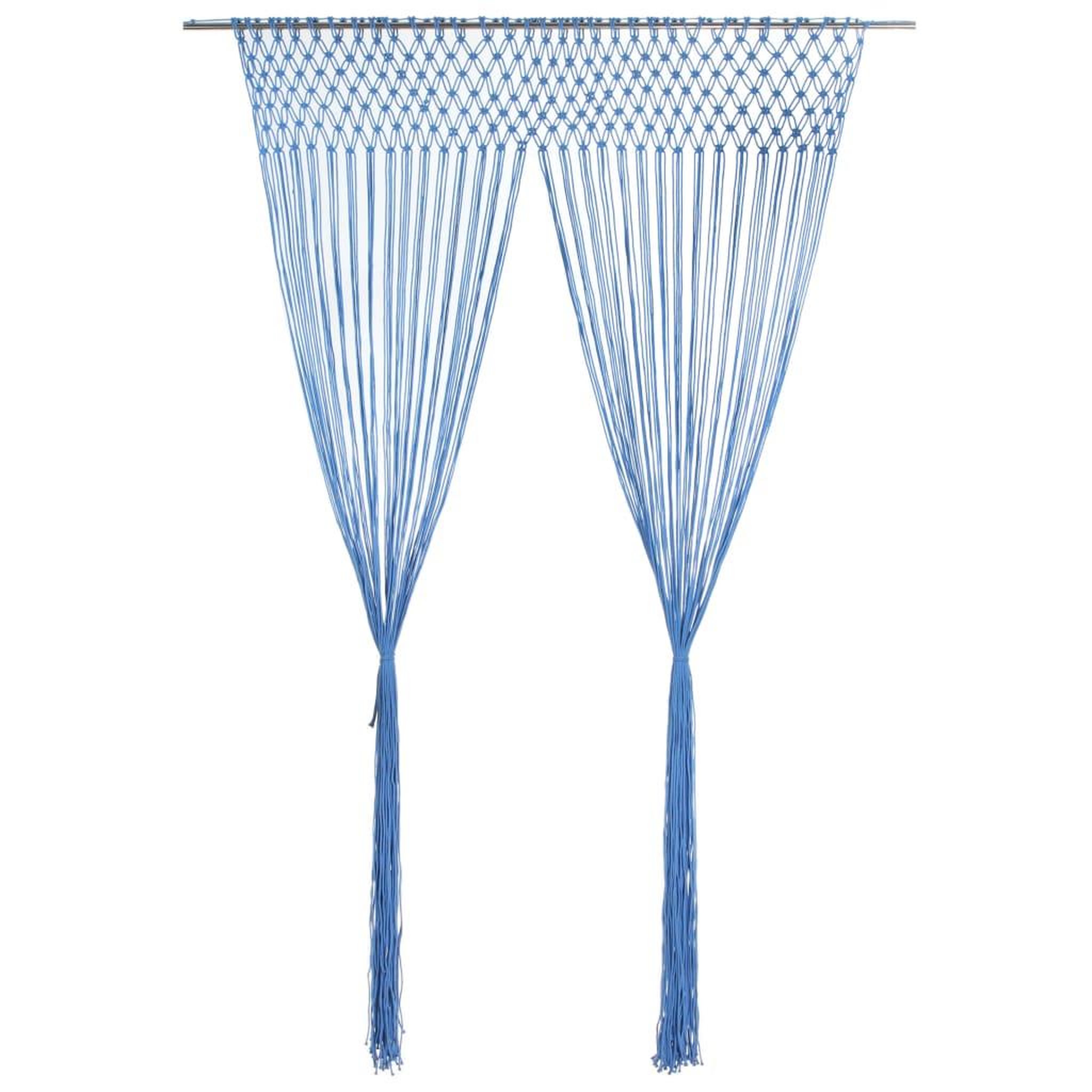 VIDAXL Rideau en macrame Bleu 140x240 cm Coton