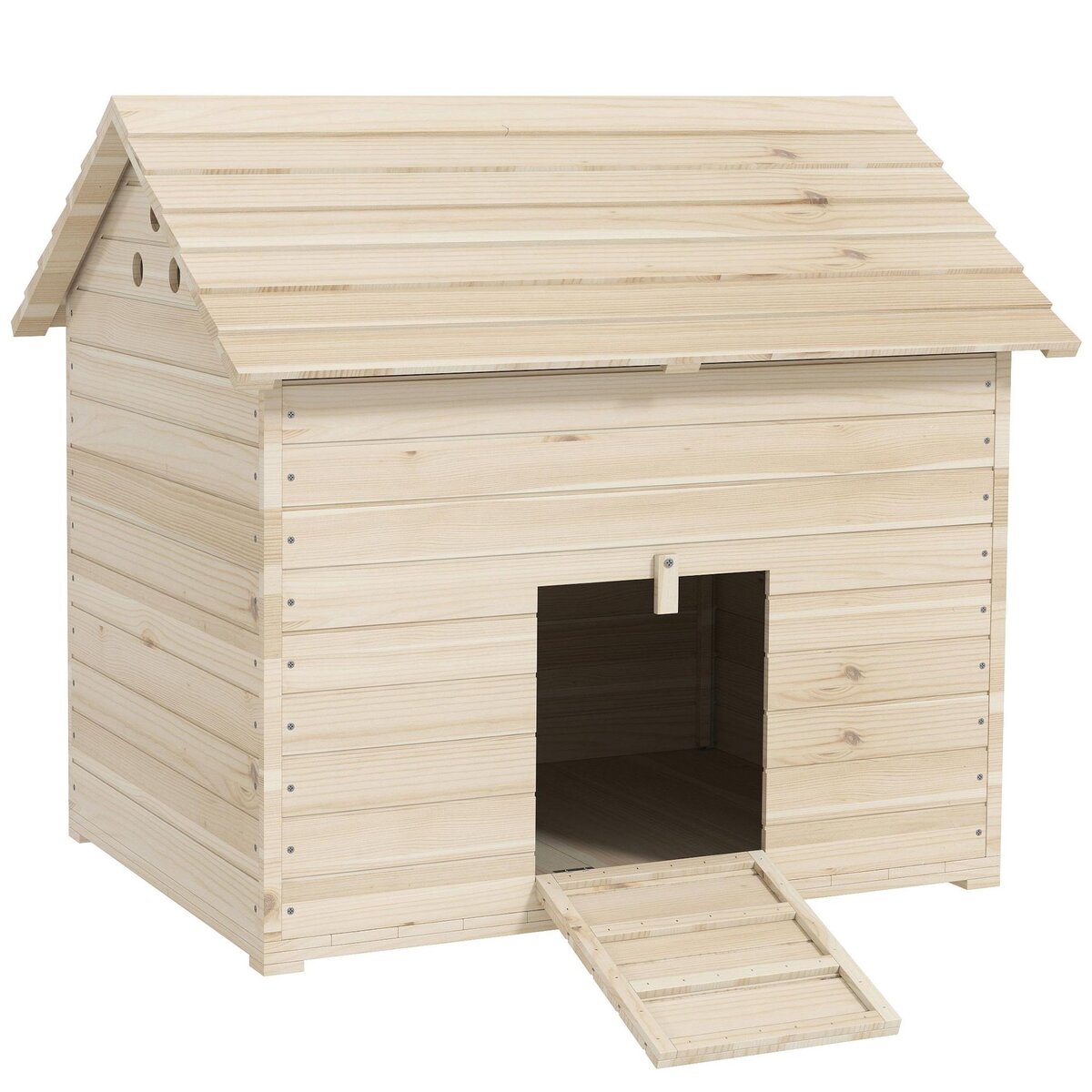 PAWHUT Maison pour rongeur - niche en bois - grand nichoir canard - 100 x 82 x 91 cm - naturel