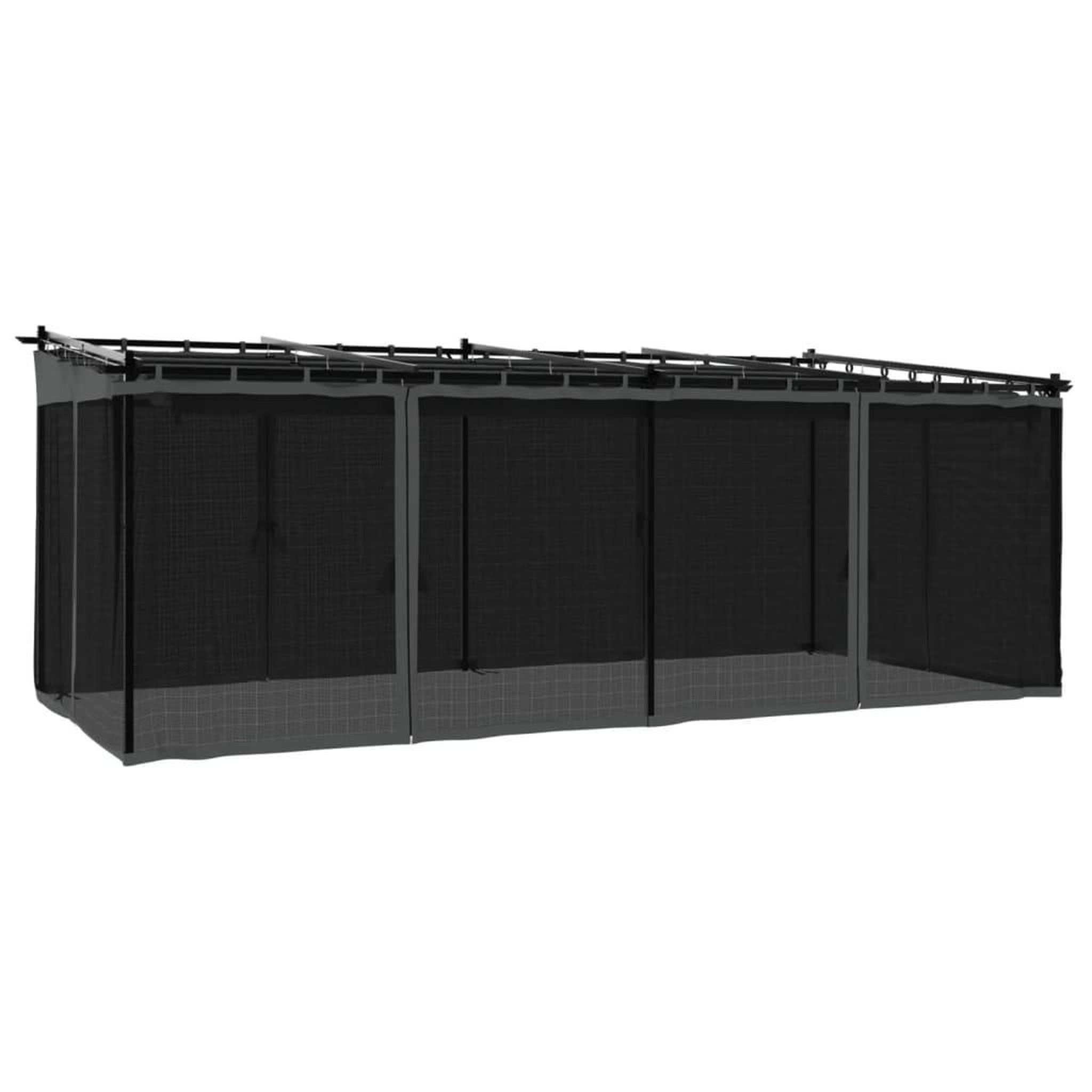 Voir la diapositive 2 : VIDAXL Tonnelle avec parois en filet anthracite 6x3 m acier