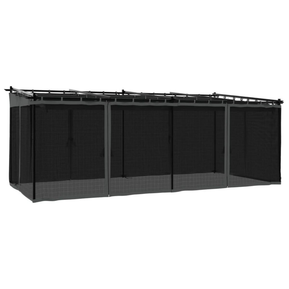 VIDAXL Tonnelle avec parois en filet anthracite 6x3 m acier