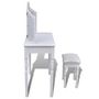 Voir la diapositive 4 : VIDAXL Coiffeuse avec miroir et tabouret 2 tiroirs Blanc