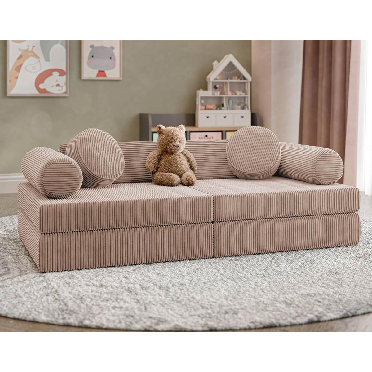 BEST MOBILIER Ines - canapé droit 2 places en velours côtelé