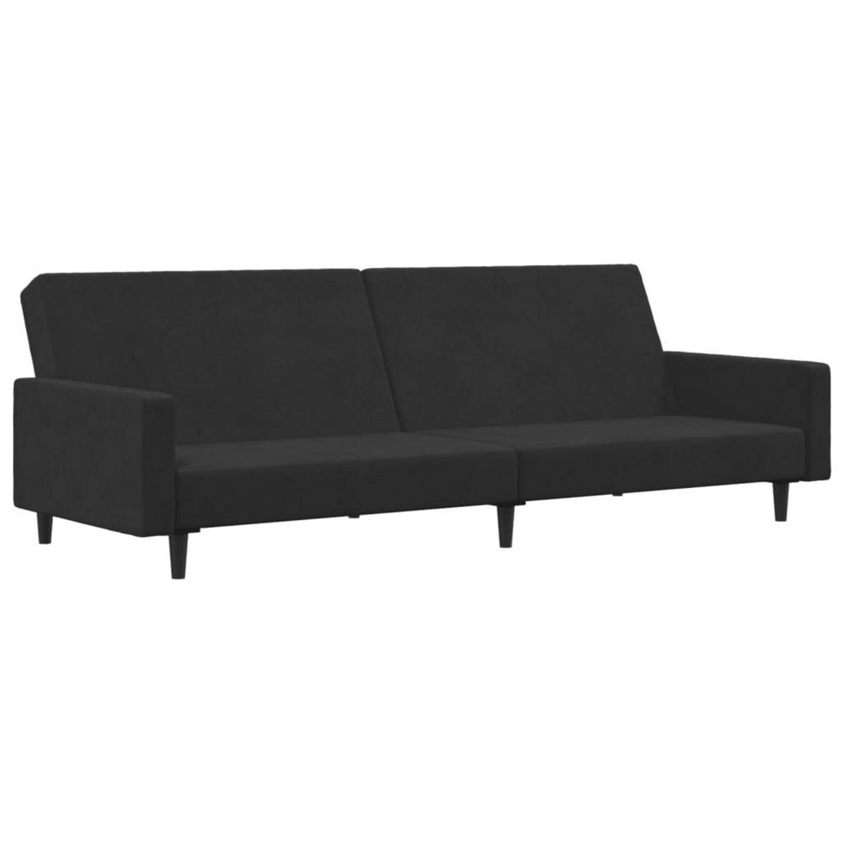 VIDAXL Canape-lit a 2 places avec repose-pied noir velours