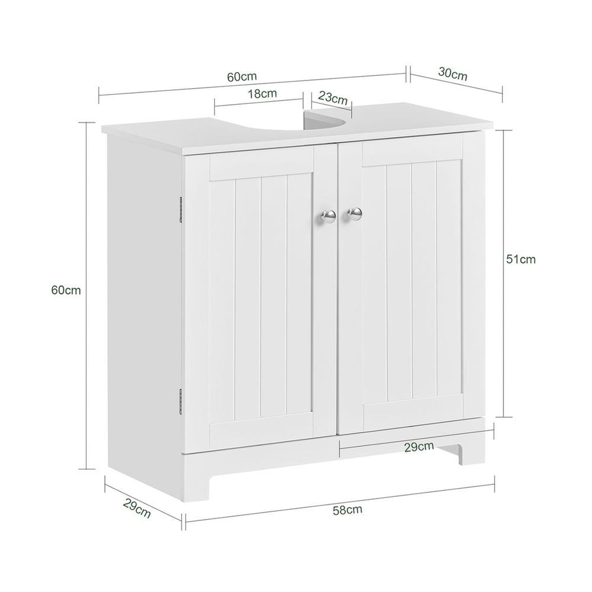 Voir la diapositive 3 : SOBUY SoBuy - Meuble Sous-vasque à deux portes - Classique - BZR18-II