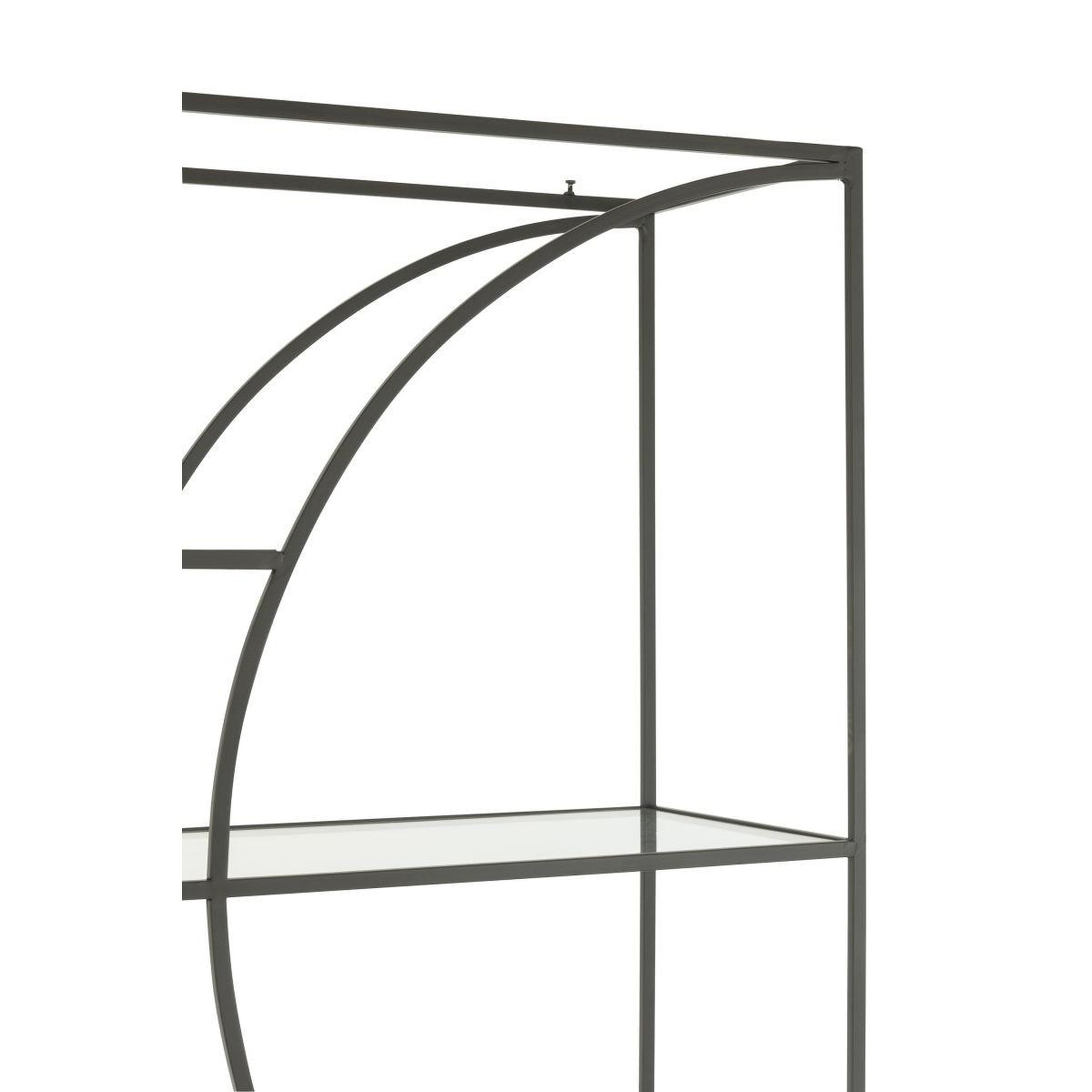 Voir la diapositive 4 : J-LINE Étagère 6 niveaux en verre  nar  200cm noir