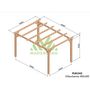 Voir la diapositive 2 : JARDIDECO Pergola en bois lamellé-collé Villeurbanne 400 x 300 cm - Maderland