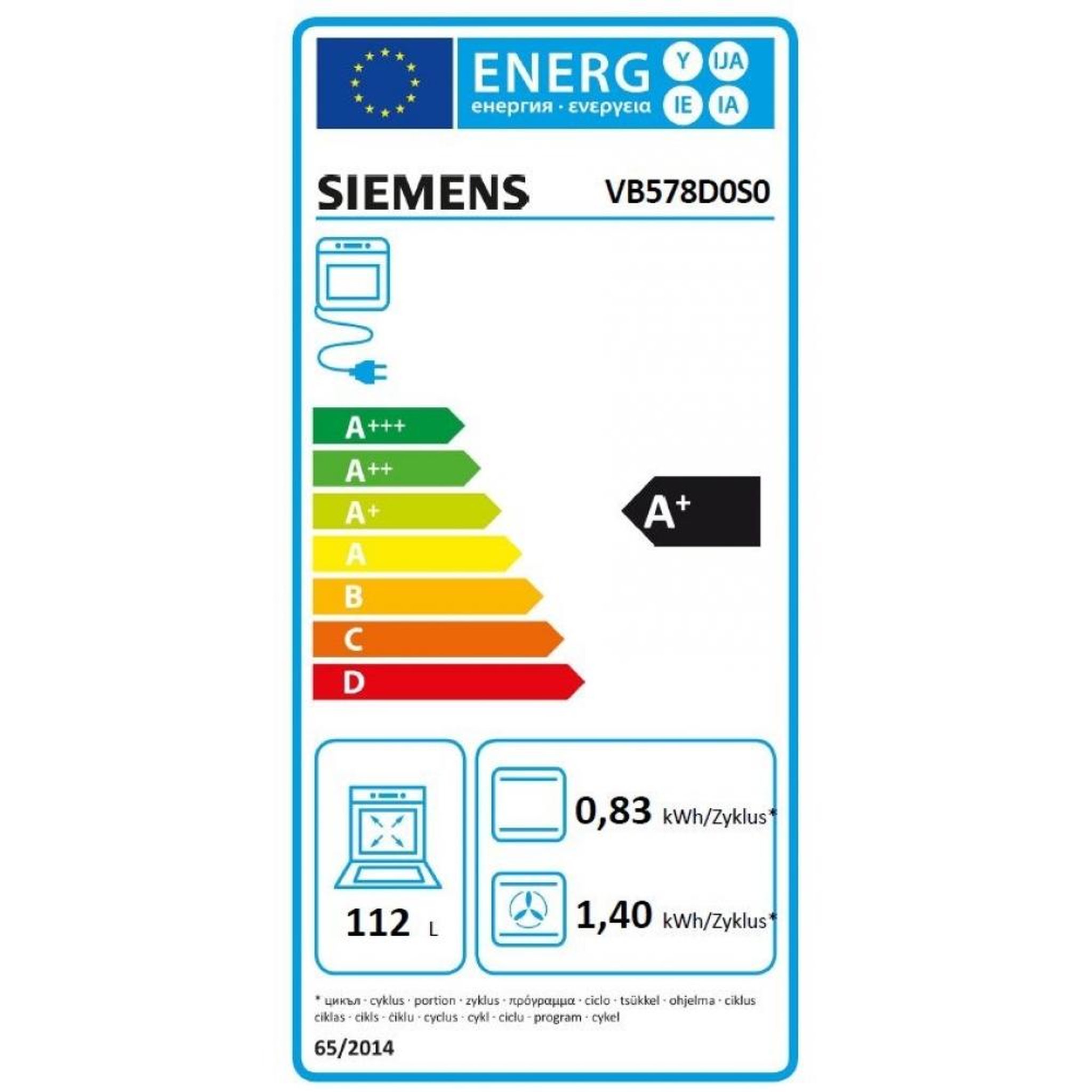 Voir la diapositive 2 : Siemens Four intégrable multifonction 112l 90cm a+ pyrolyse inox - vb578d0s0
