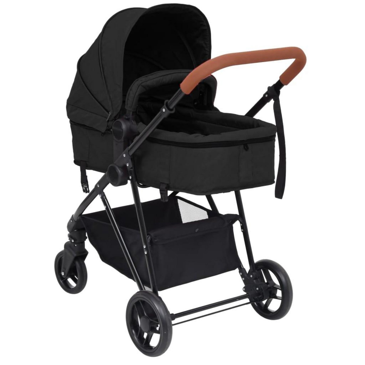 VIDAXL Poussette pour bebe 3-en-1 Anthracite et noir Acier