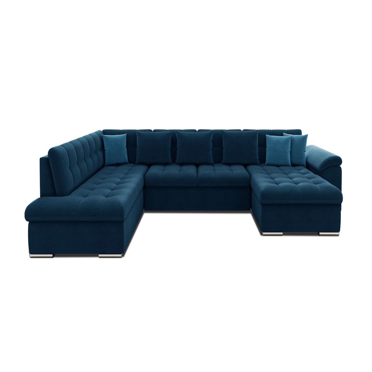 BEST MOBILIER Chuck - canapé panoramique xxl - convertible avec coffre - 7 places - gauche