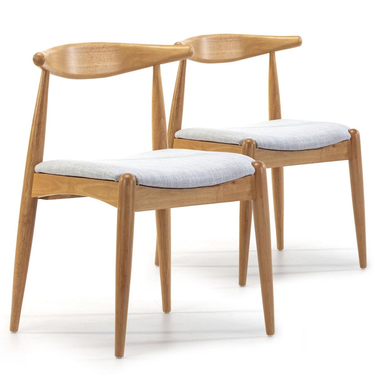 VS VENTA-STOCK Pack 2 chaises Corzo, Couleur Chêne, Bois Massif, 52,5 cm x 50 cm x 74.5 cm