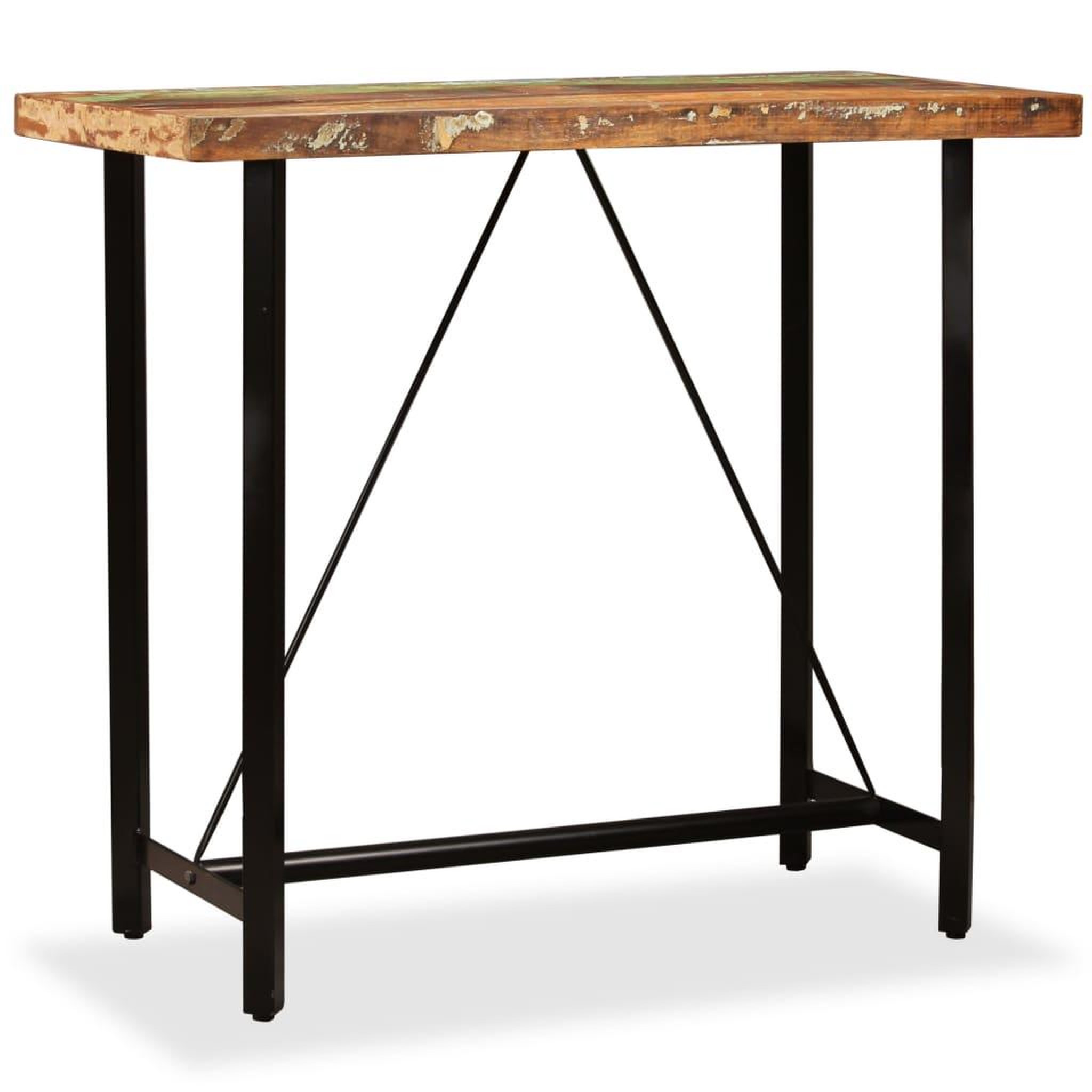 Voir la diapositive 1 : VIDAXL Table de bar Bois massif de recuperation 120x60x107 cm