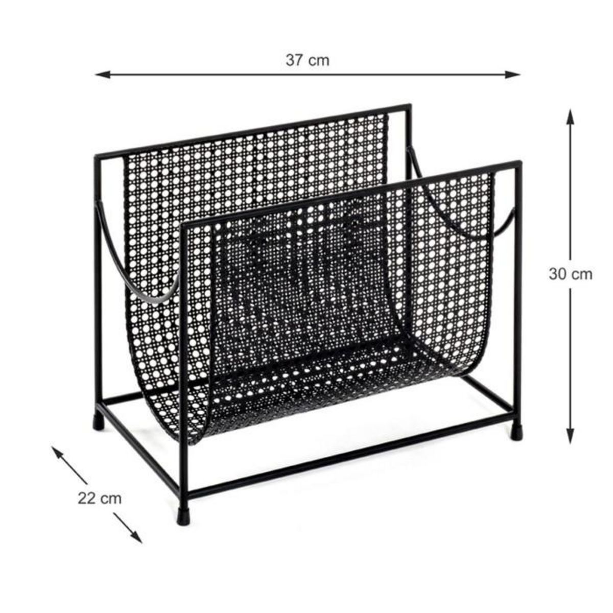 Paris Prix Porte-Revues en Acier  Laqué  37cm Noir
