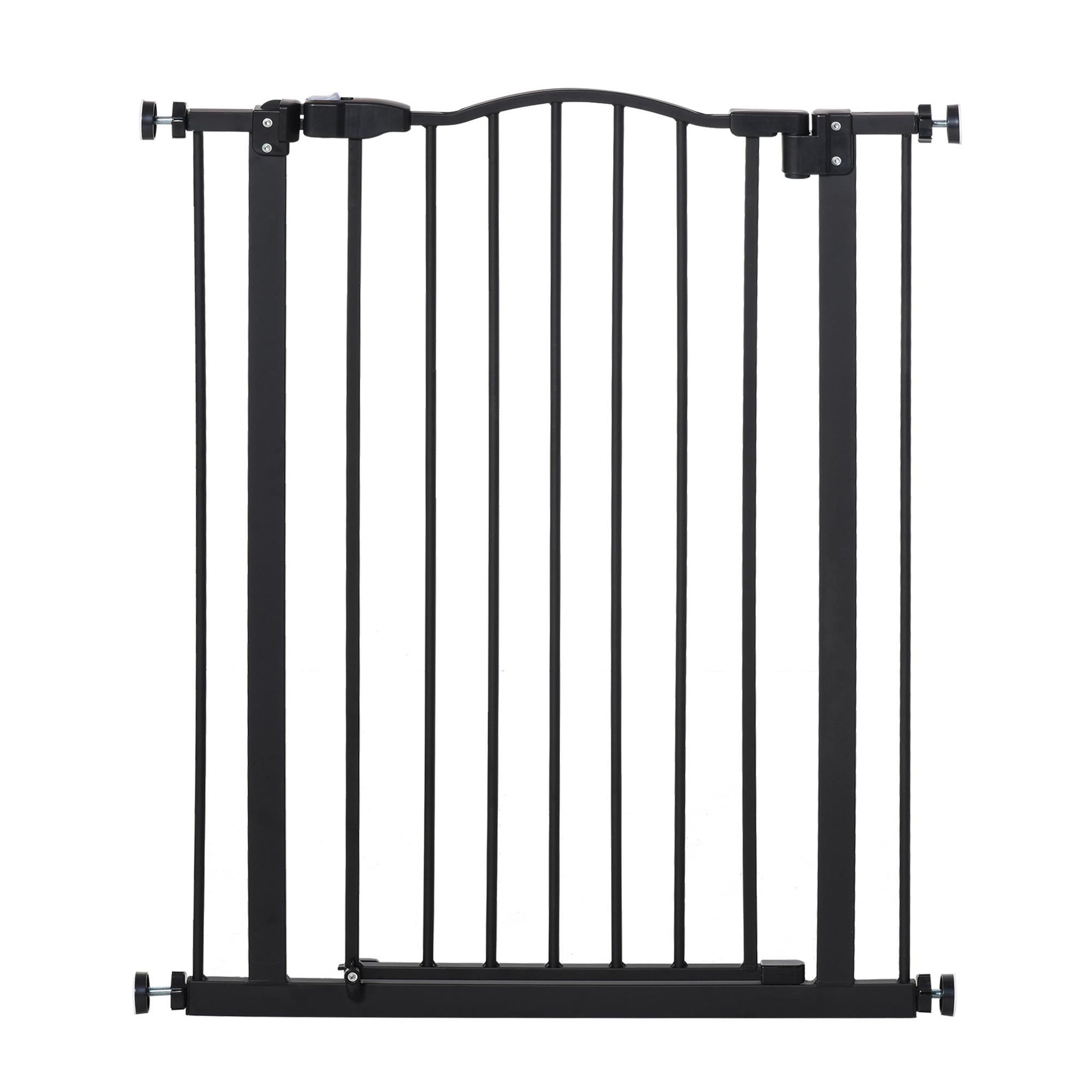 PAWHUT Barrière de sécurité pour chien extensible 74-80 cm -h. 94 cm - sans perçage, double verrouillage - métal noir