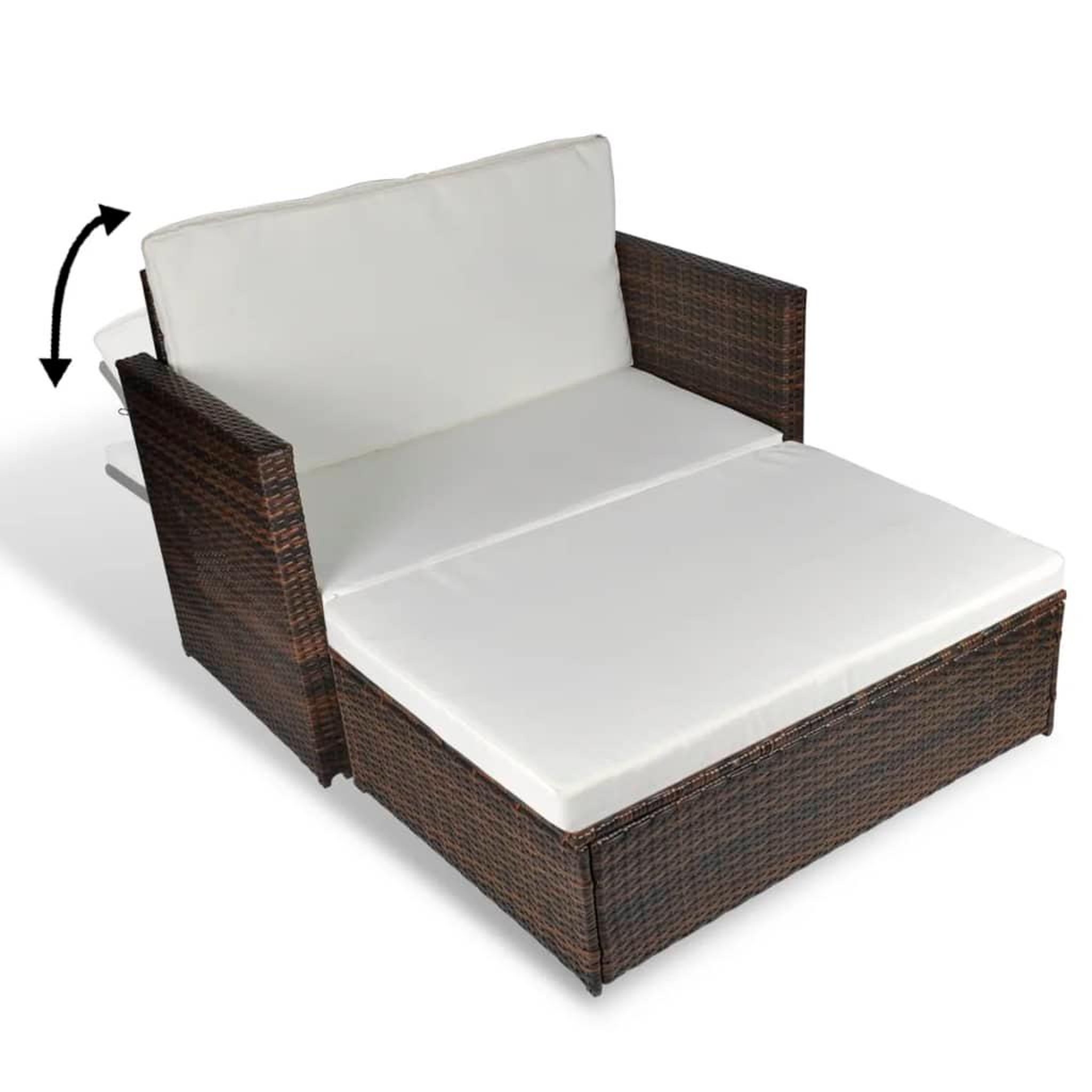 Voir la diapositive 3 : VIDAXL Canape de jardin Resine tressee Marron