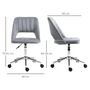 Voir la diapositive 3 : VINSETTO Chaise de bureau design contemporain dossier ergonomique ajouré strié hauteur réglable pivotante 360° piètement chromé velours gris