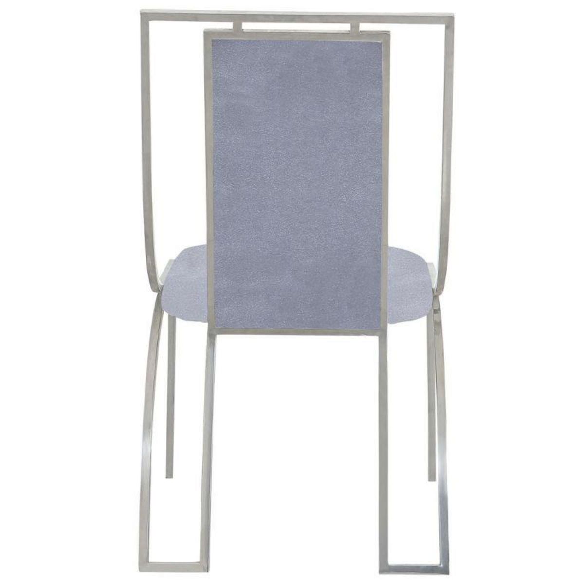 Paris Prix Lot de 2 Chaises en Velours  Lopin  90cm Argent