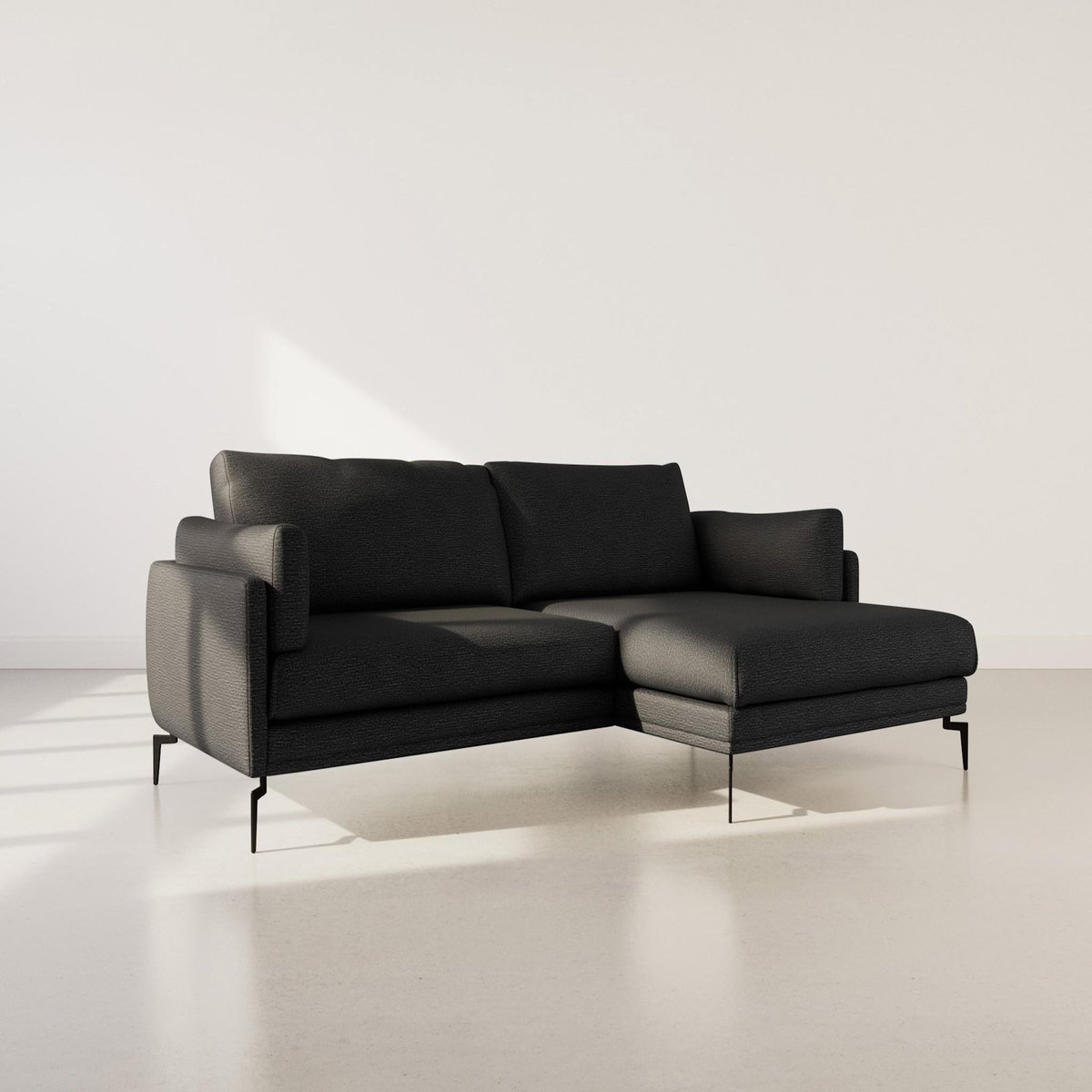 LISA DESIGN Carlos - canapé d'angle droit 4 places ultra moelleux en tissu texturé