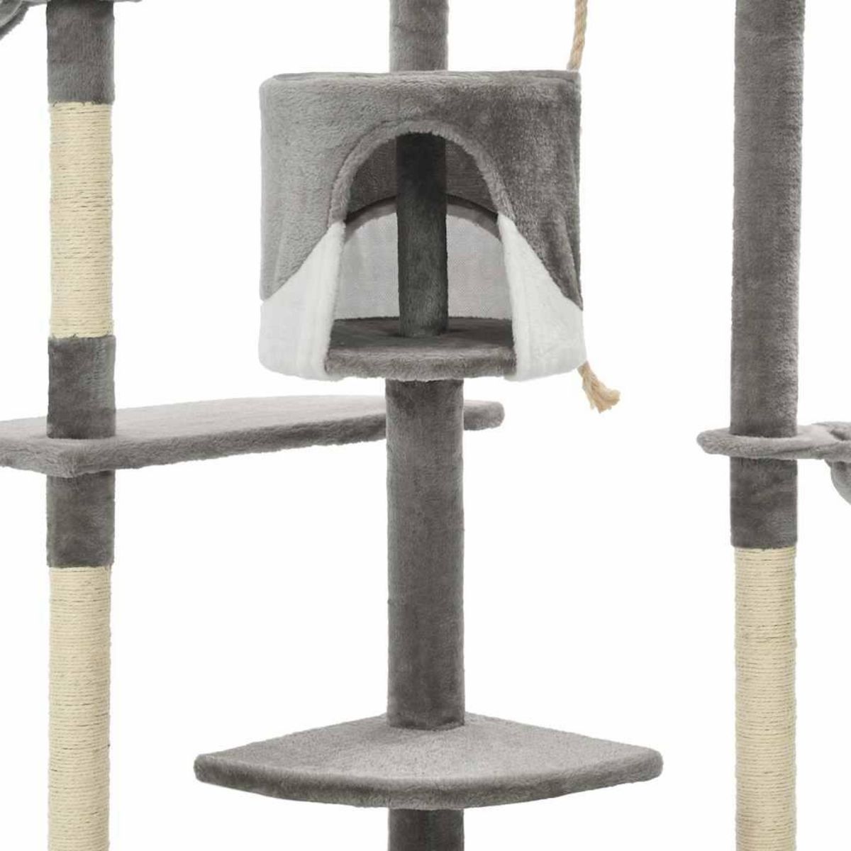 VIDAXL Arbre a chat avec griffoirs en sisal 203 cm Gris et Blanc