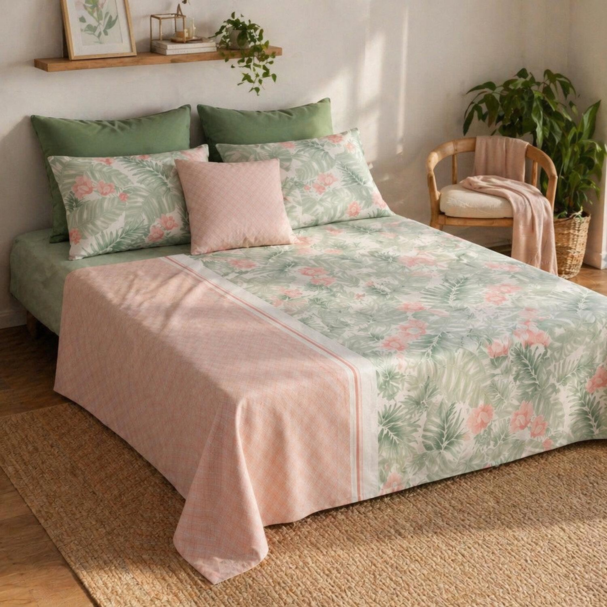Voir la diapositive 2 : ATELIER DU COTON Parure de drap 100% coton 57fils bora