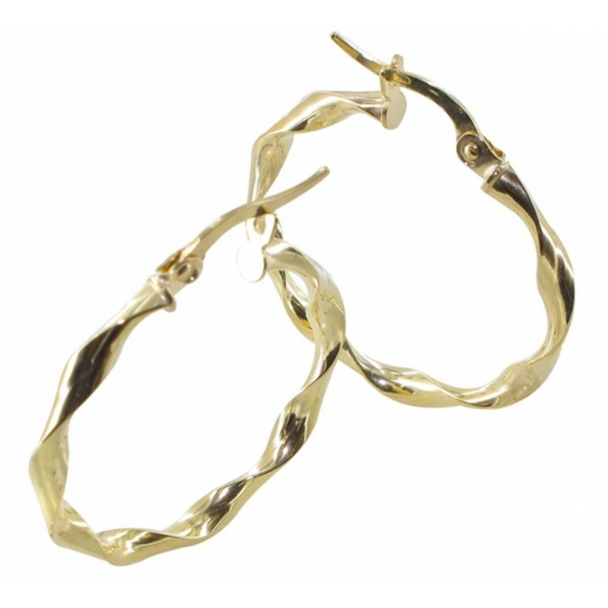 L'ATELIER D'AZUR Boucles d'Oreilles Créoles Or 18 Carats 750/000 Jaune -  4cm pas cher 