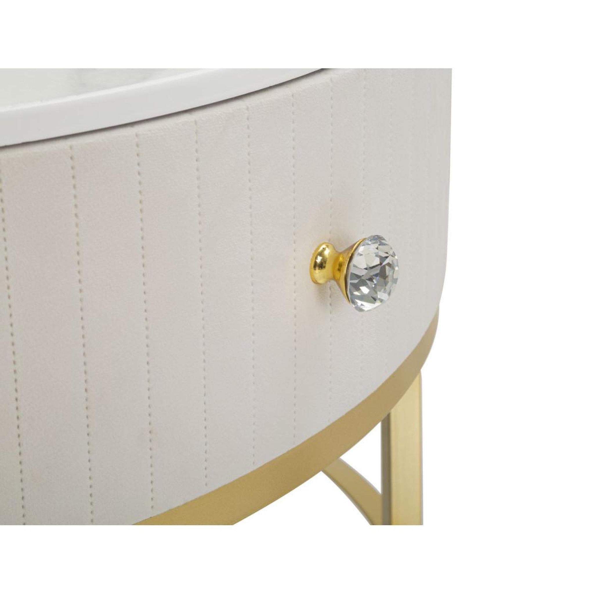 Voir la diapositive 5 : Paris Prix Table basse effet marbre  montpellier  75cm crème & or