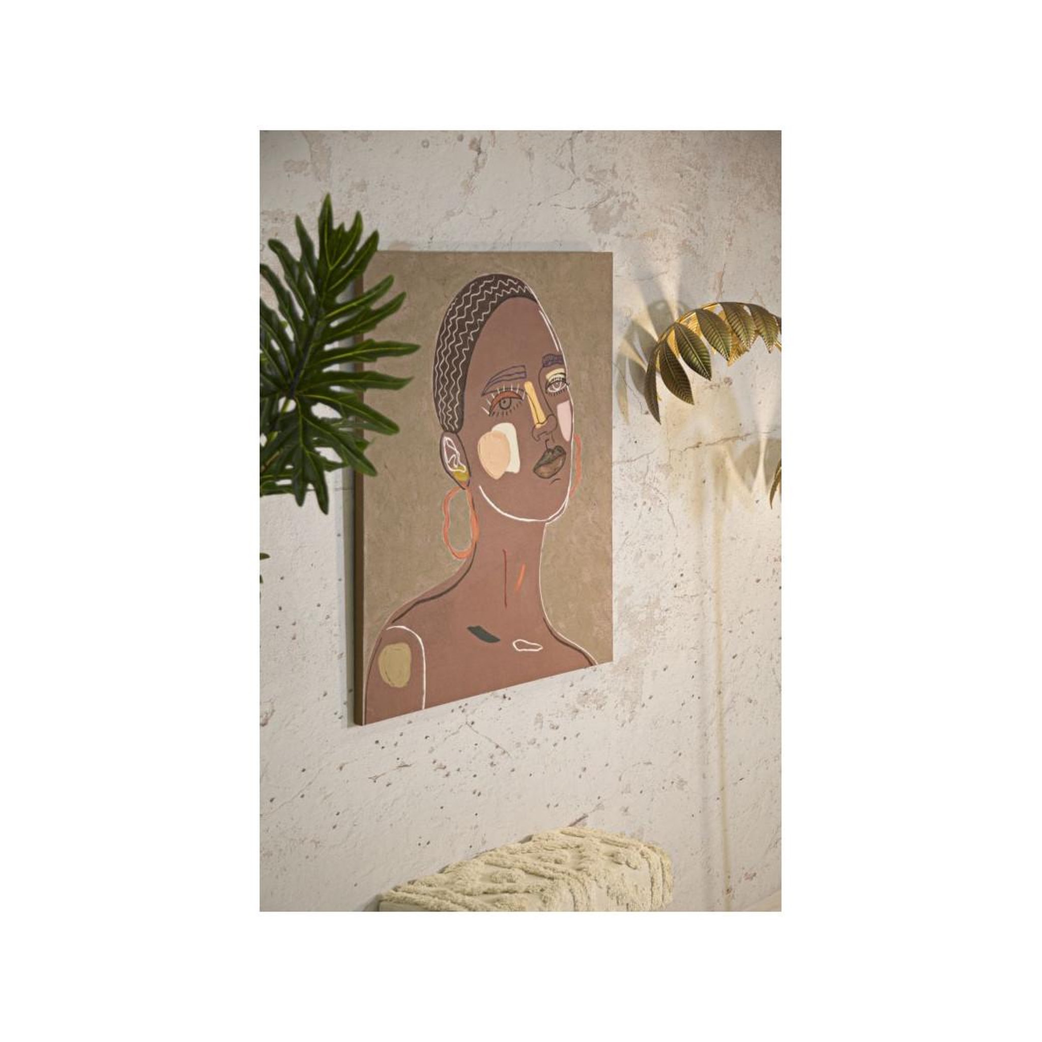 Voir la diapositive 6 : Paris Prix Toile imprimée déco  tribal  80x100cm marron