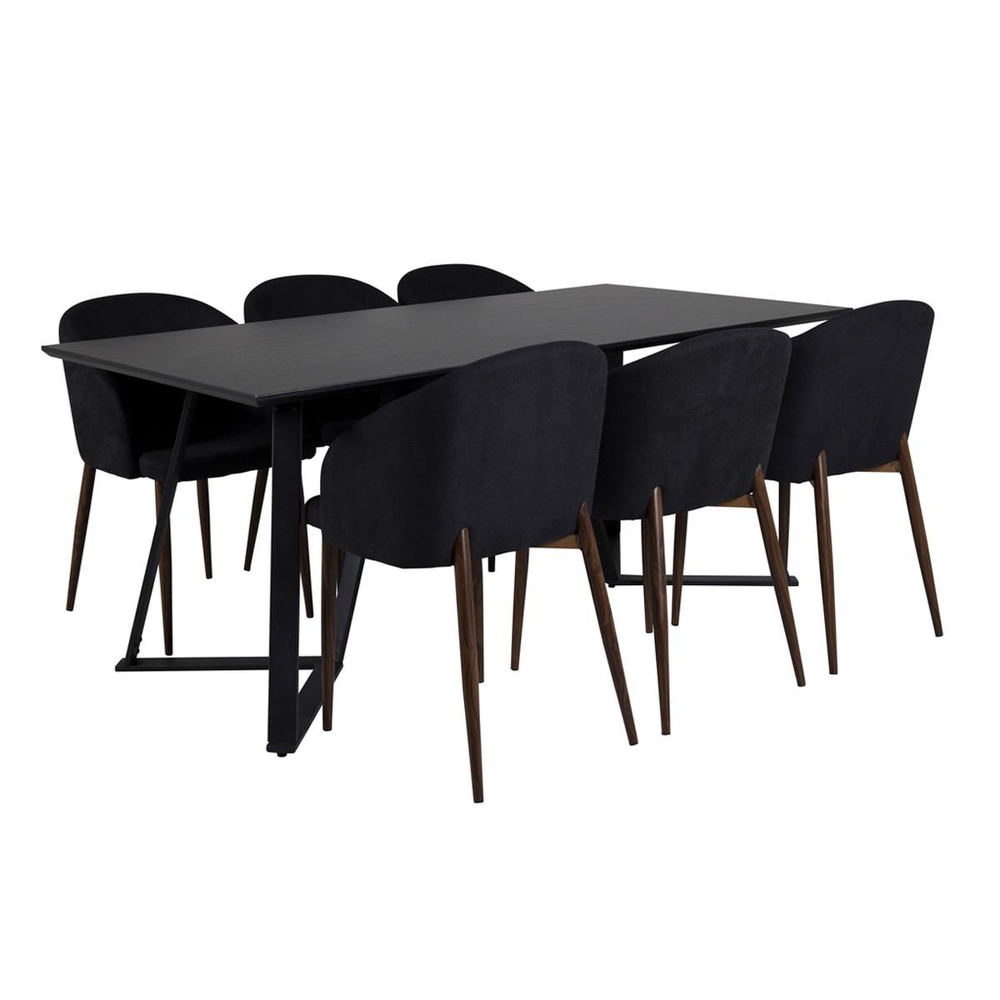 Paris Prix Ensemble table à manger & 6 chaises  marina & arch  180cm noir